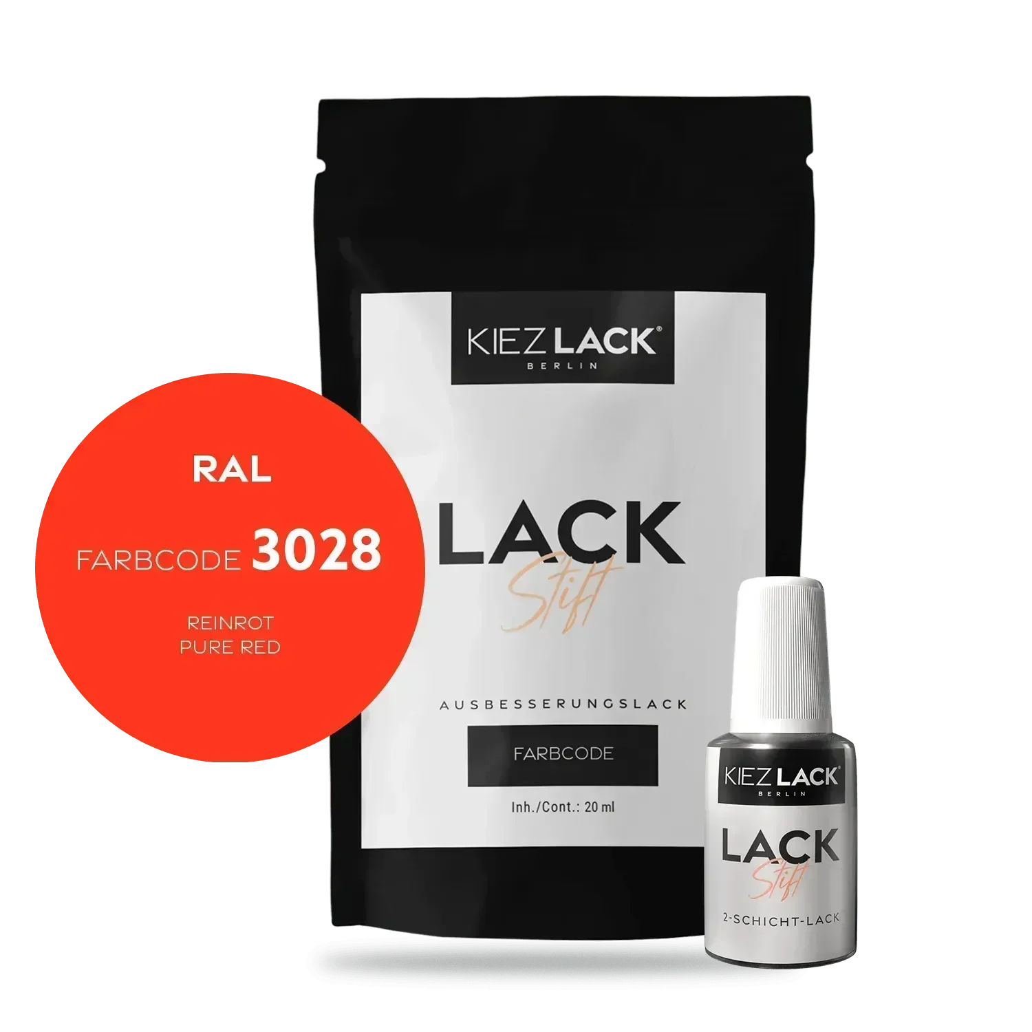 Kiezlack Lackstift Autolack Lackstift RAL 3028 REINROT