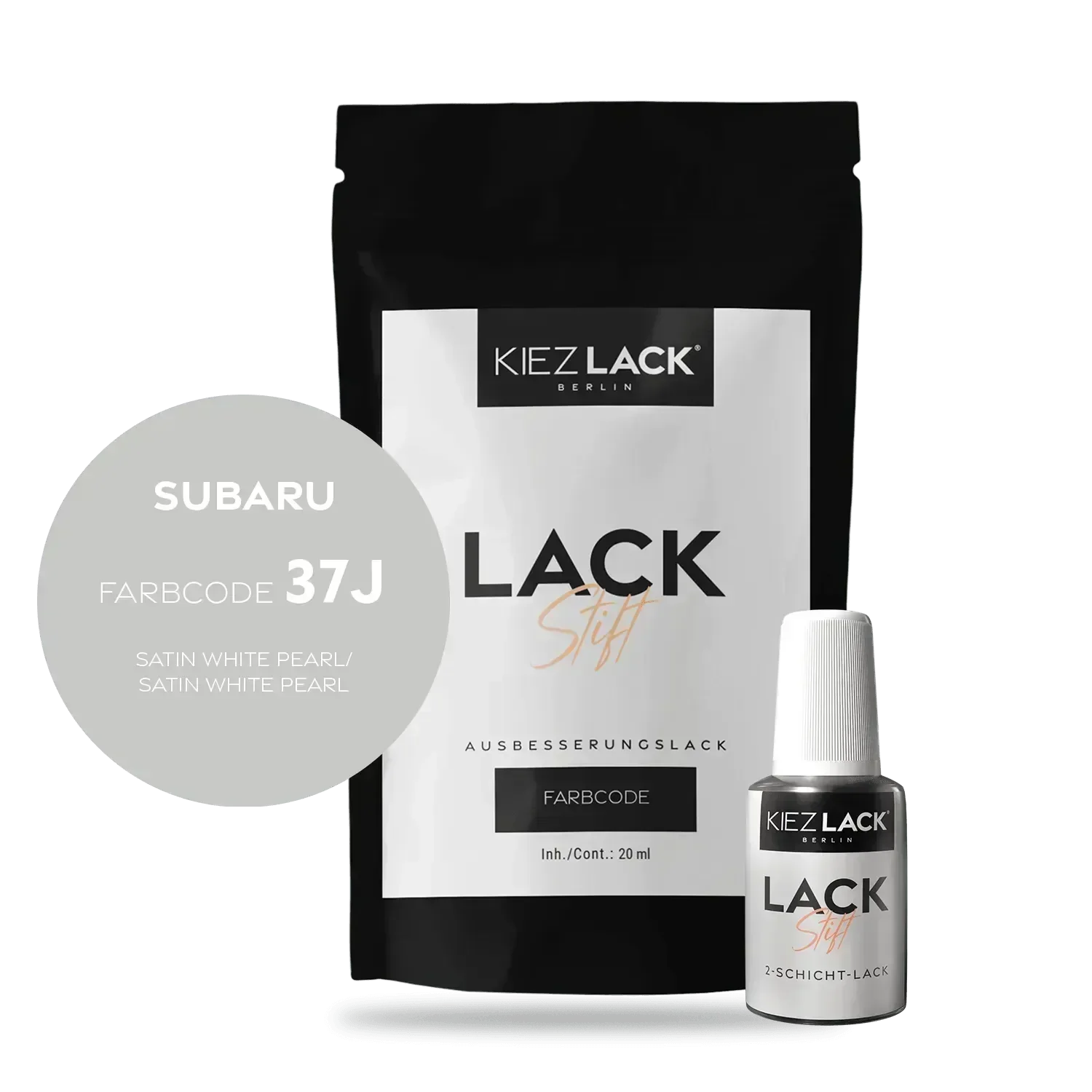 Kiezlack Lackstift Autolack Lackstift SUBARU 37J SATIN WHITE PEARL