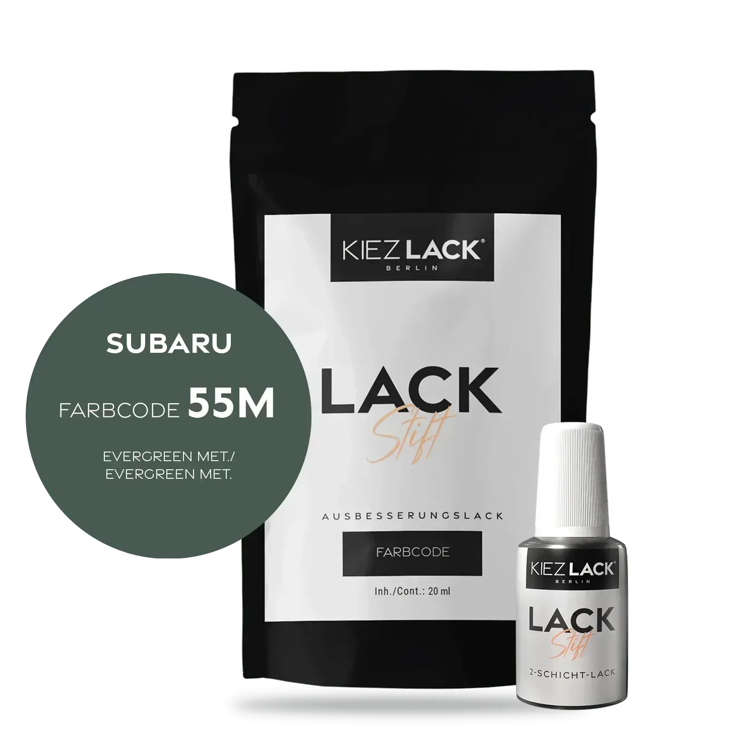 Kiezlack Lackstift Autolack Lackstift SUBARU 55M EVERGREEN MET.