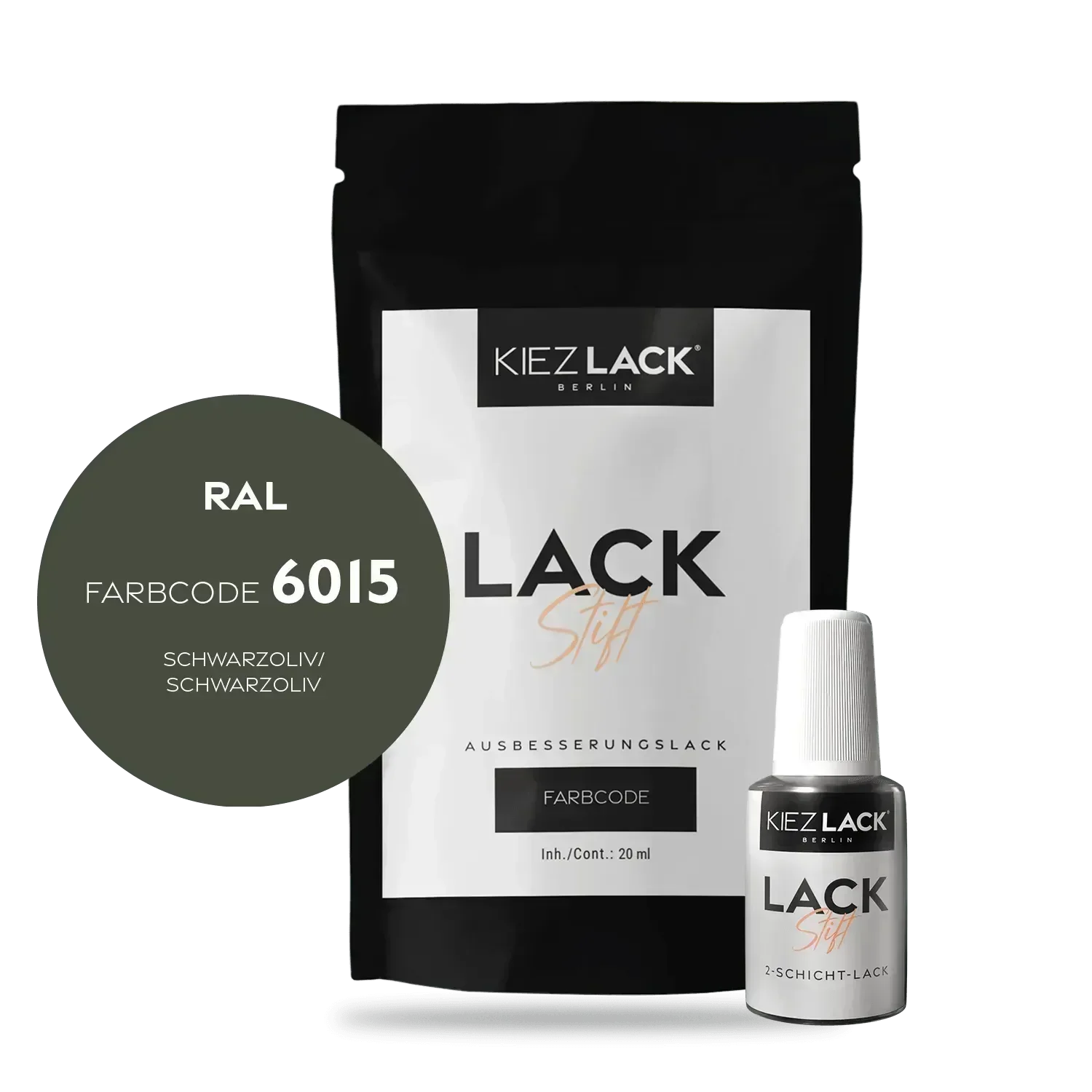 Kiezlack Lackstift Autolack Lackstift RAL 6015 SCHWARZOLIV