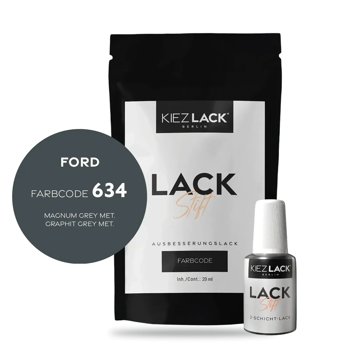 Kiezlack Lackstift Autolack Lackstift FORD 634 MAGNUM GREY MET.