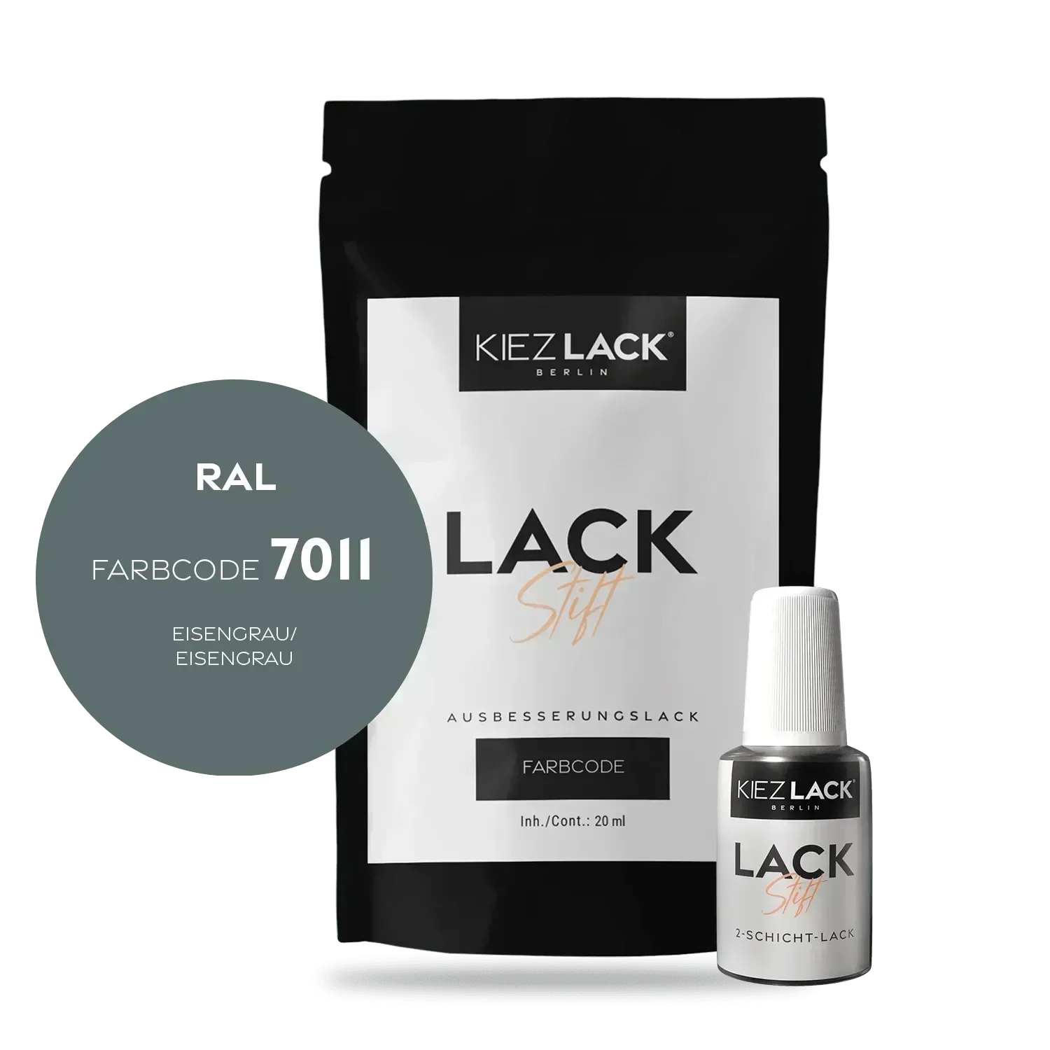 Kiezlack Lackstift Autolack Lackstift RAL 7011 EISENGRAU