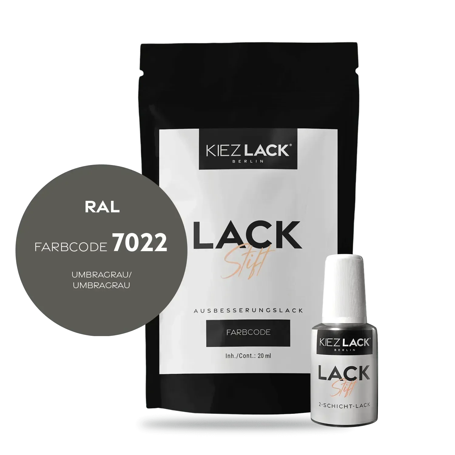 Kiezlack Lackstift Autolack Lackstift RAL 7022 UMBRAGRAU