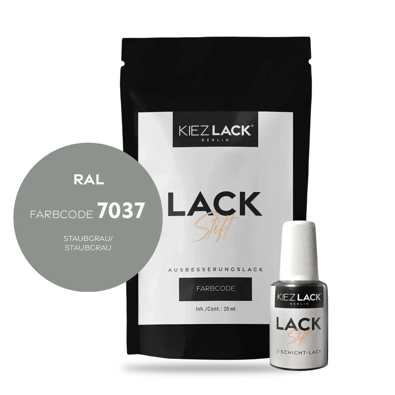 Kiezlack Lackstift Autolack Lackstift RAL 7037 STAUBGRAU