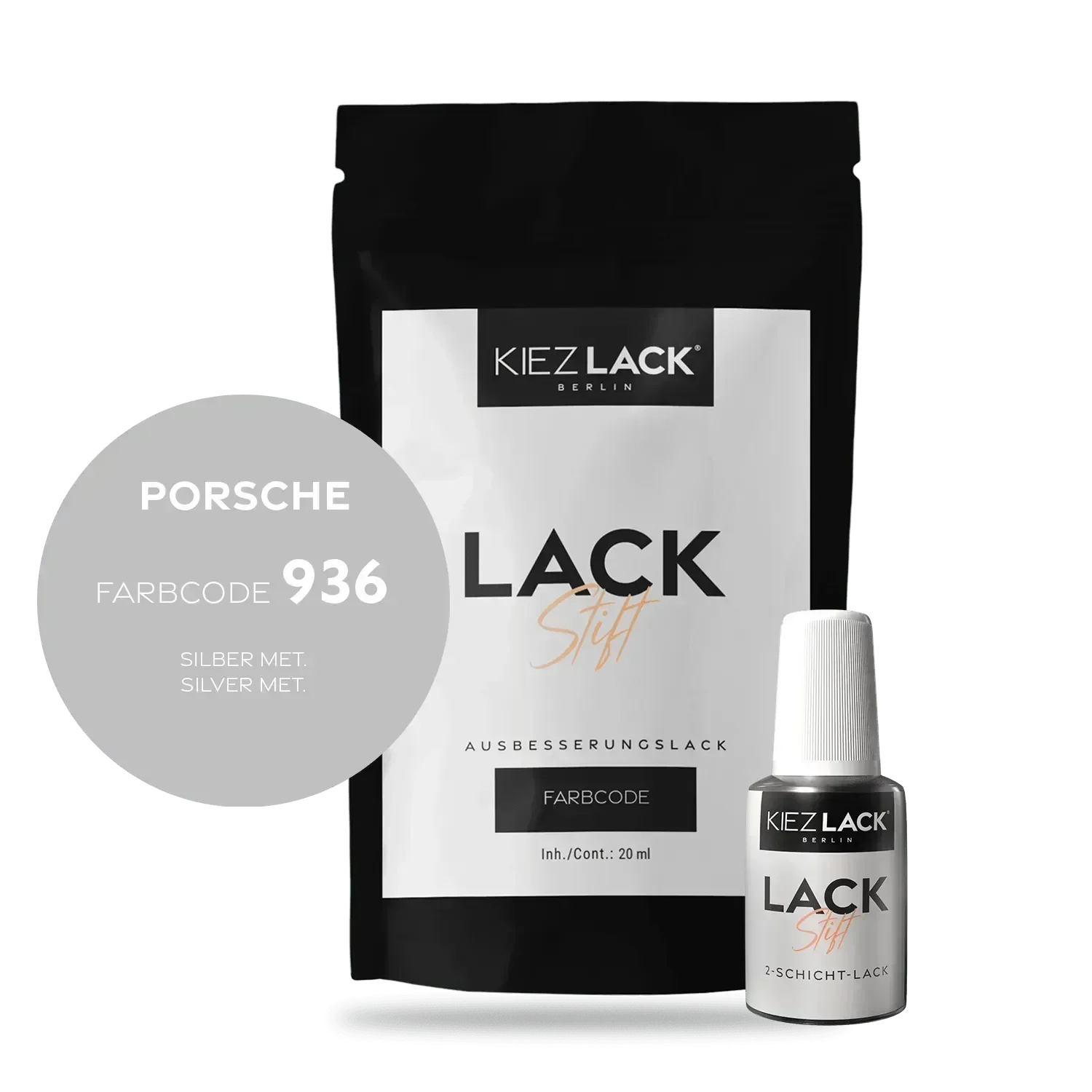 Kiezlack Lackstift Autolack Lackstift PORSCHE 936 SILBER MET.