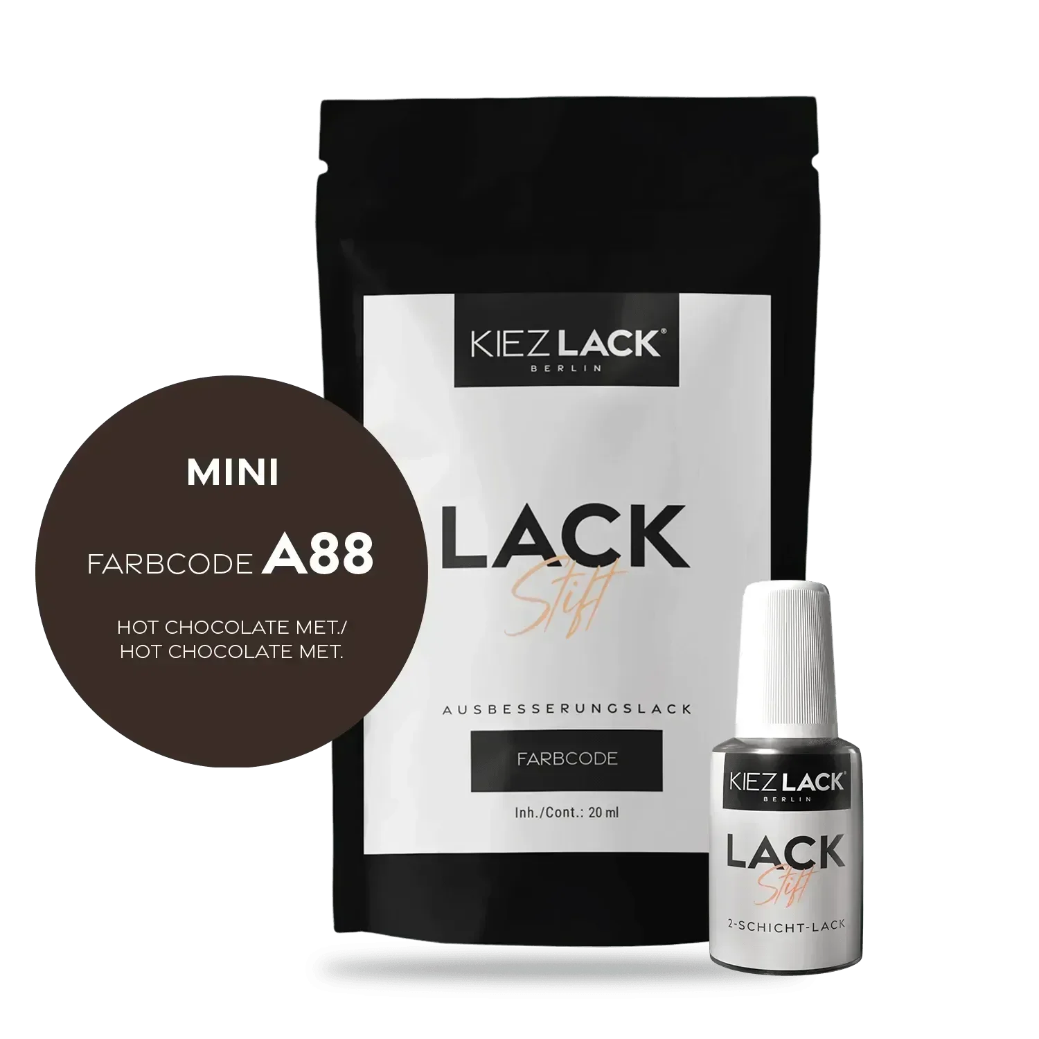 Kiezlack Lackstift Autolack Lackstift MINI A88 HOT CHOCOLATE MET.