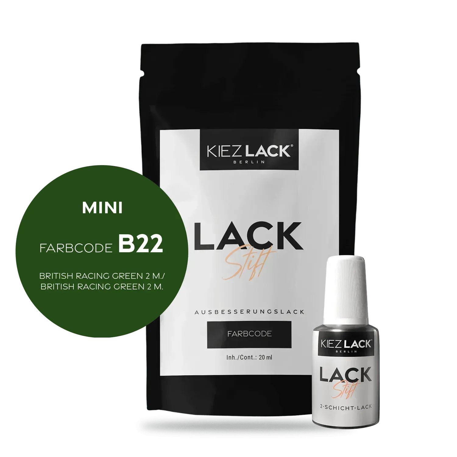 Autolack Lackstift MINI B22 BRITISH RACING GREEN 2 M. - Kiezlack