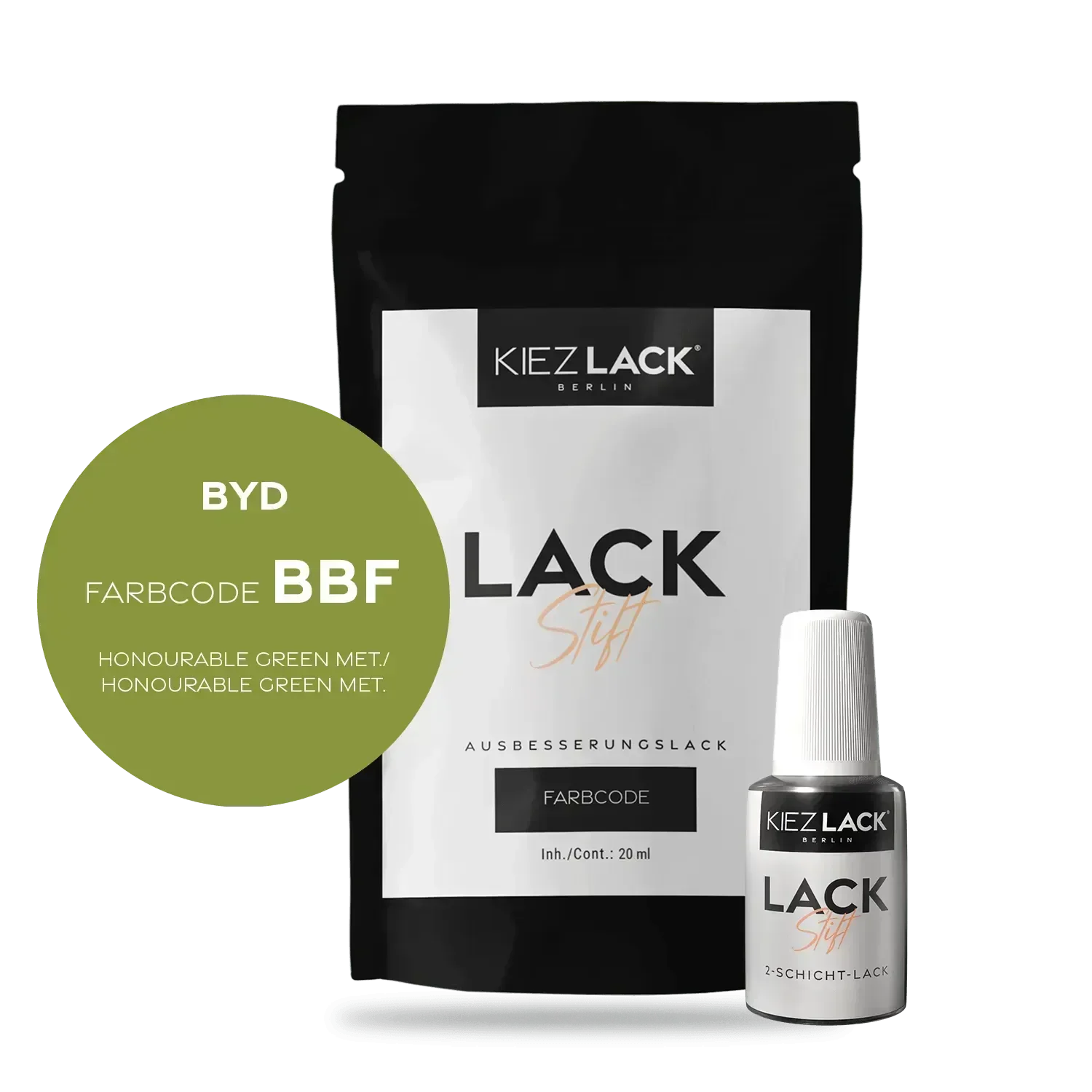 Kiezlack Lackstift Autolack Lackstift BYD BBF HONOURABLE GREEN MET.