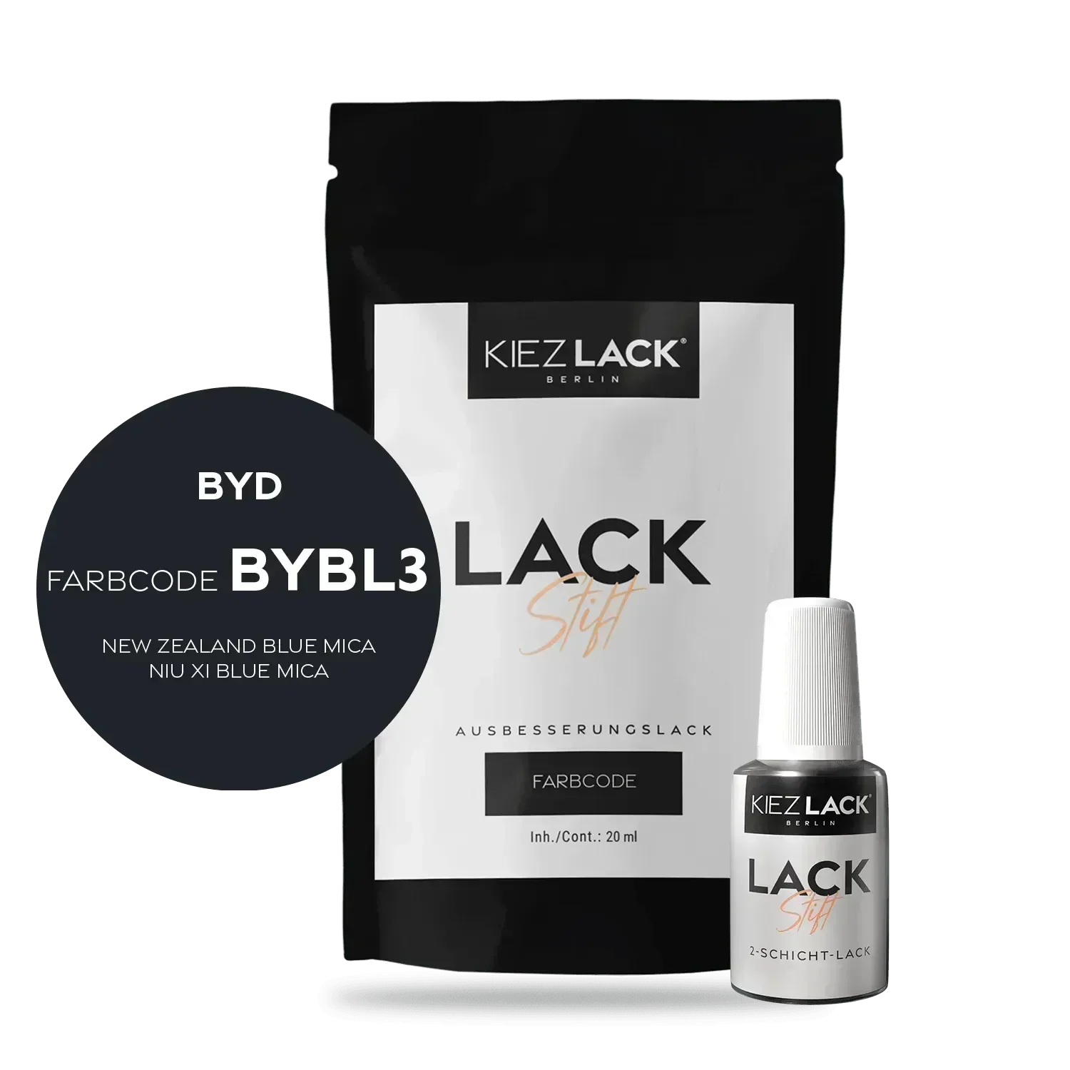 Kiezlack Lackstift Autolack Lackstift BYD BYBL3 NEW ZEALAND BLUE MICA