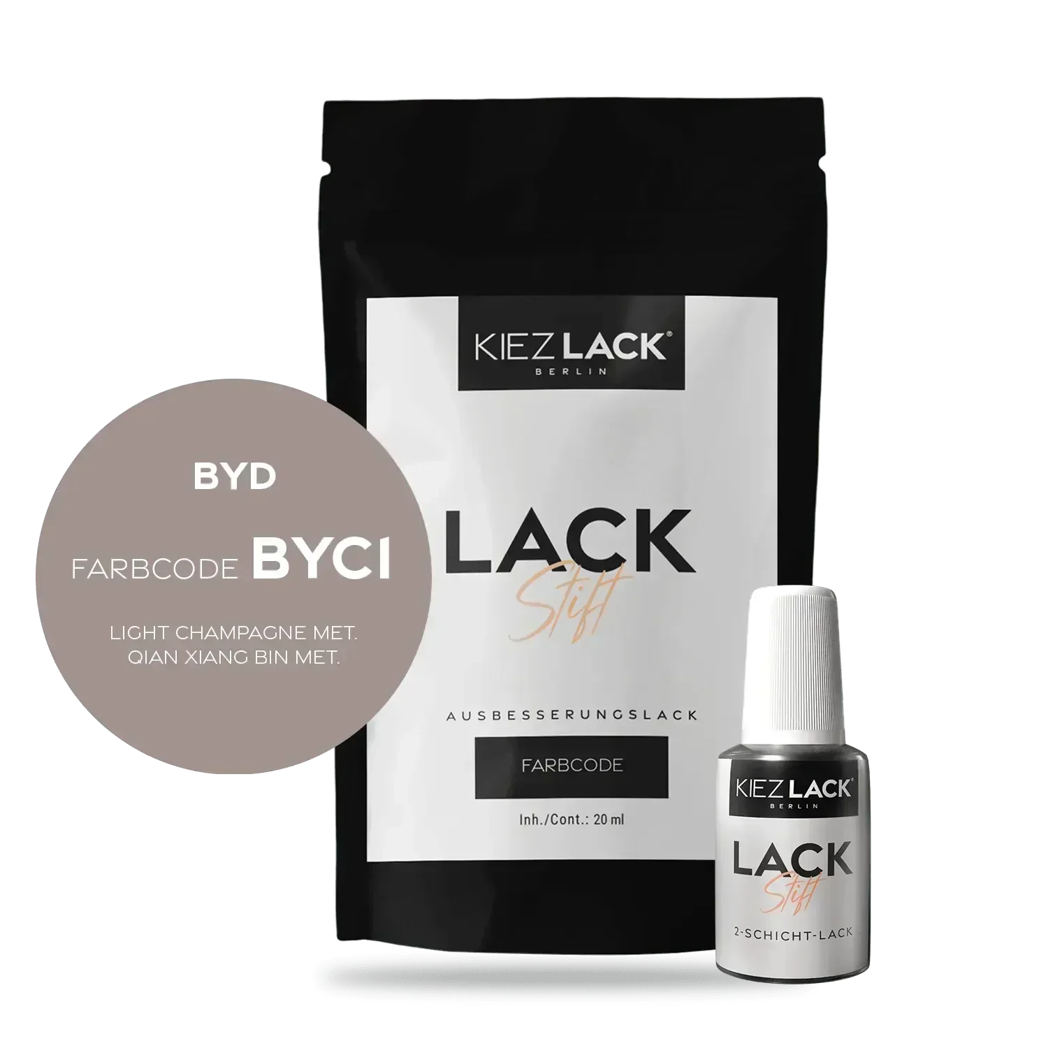Kiezlack Lackstift Autolack Lackstift BYD BYC1 LIGHT CHAMPAGNE MET.