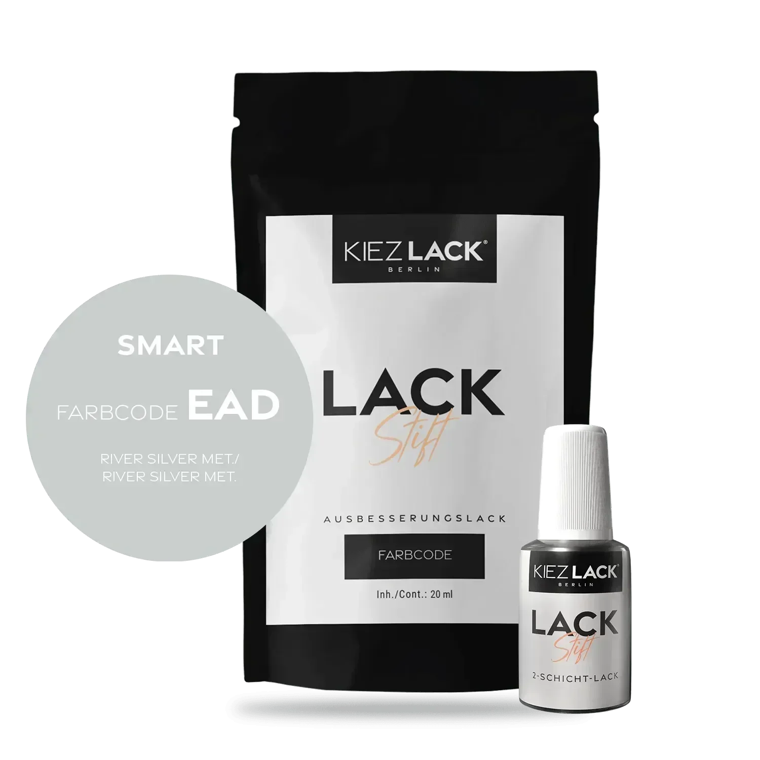 Kiezlack Lackstift Autolack Lackstift SMART EAD RIVER SILVER MET.