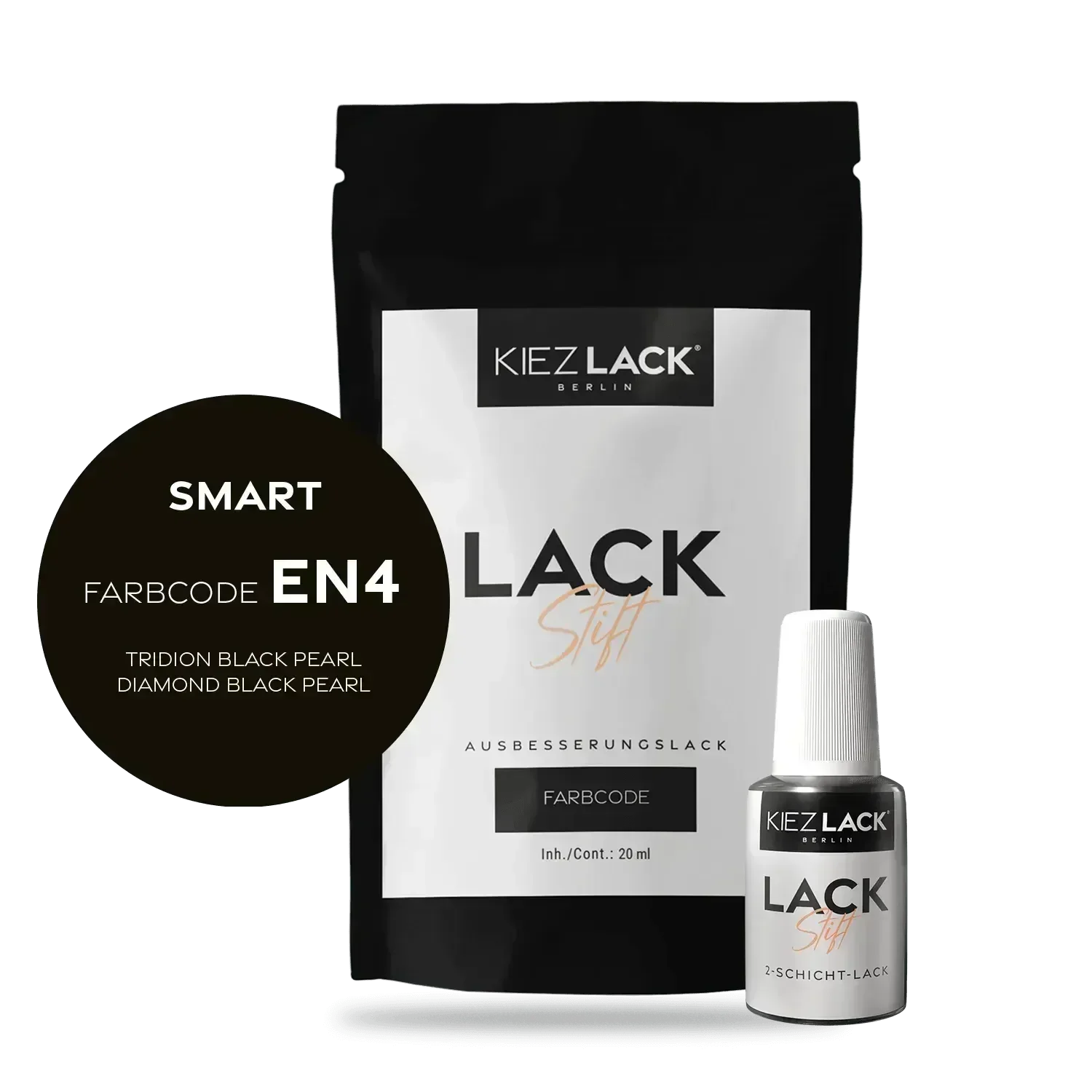 Kiezlack Lackstift Autolack Lackstift SMART EN4 TRIDION BLACK PEARL