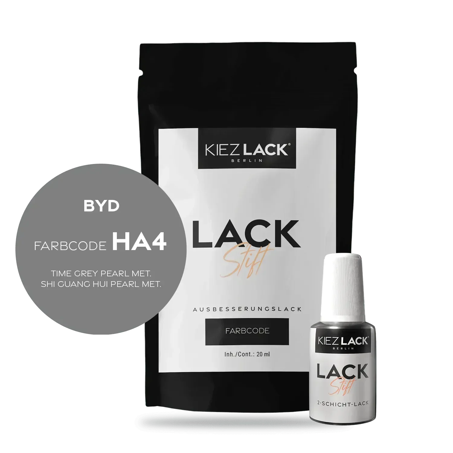 Kiezlack Lackstift Autolack Lackstift BYD HA4 TIME GREY PEARL MET.