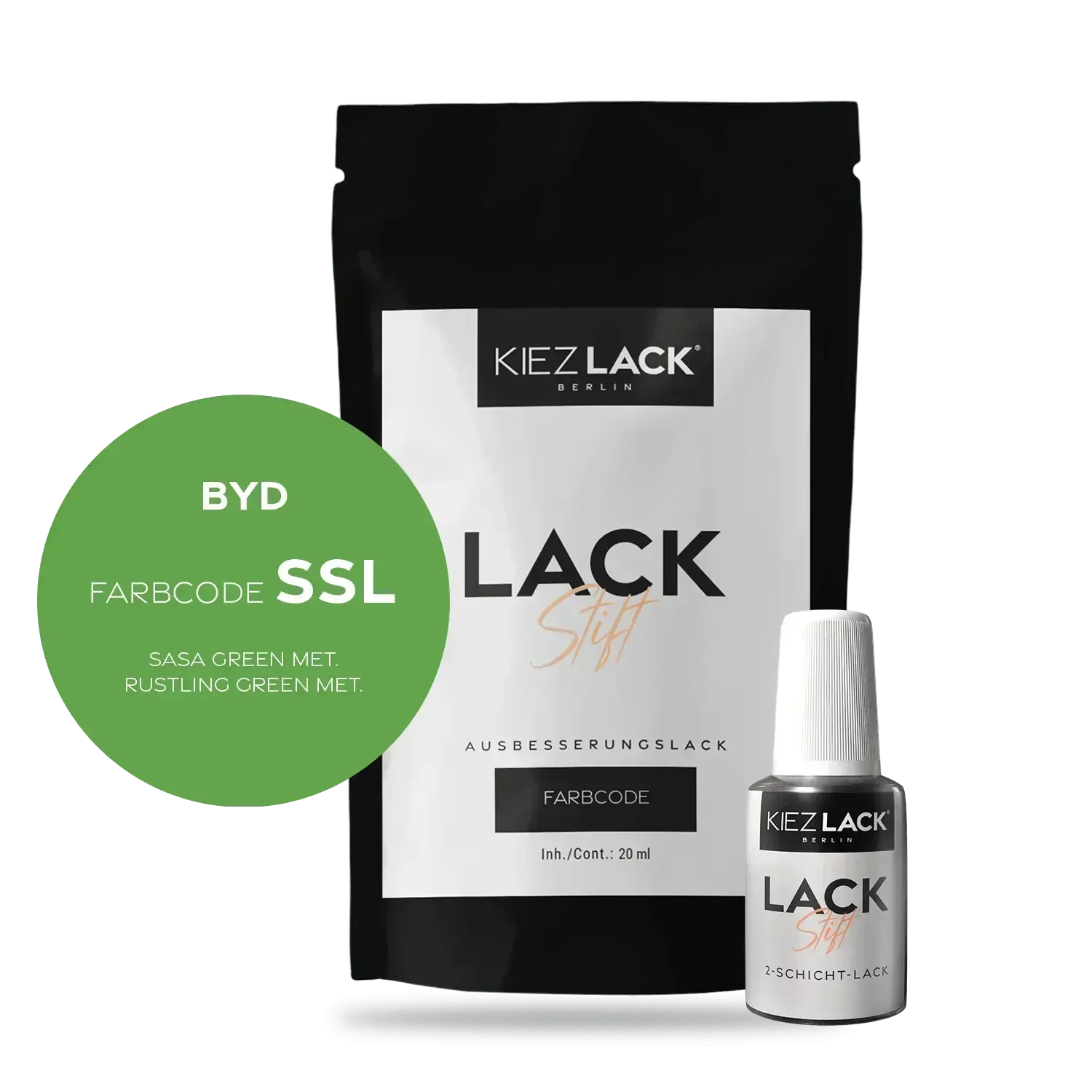 Kiezlack Lackstift Autolack Lackstift BYD SSL SASA GREEN MET.