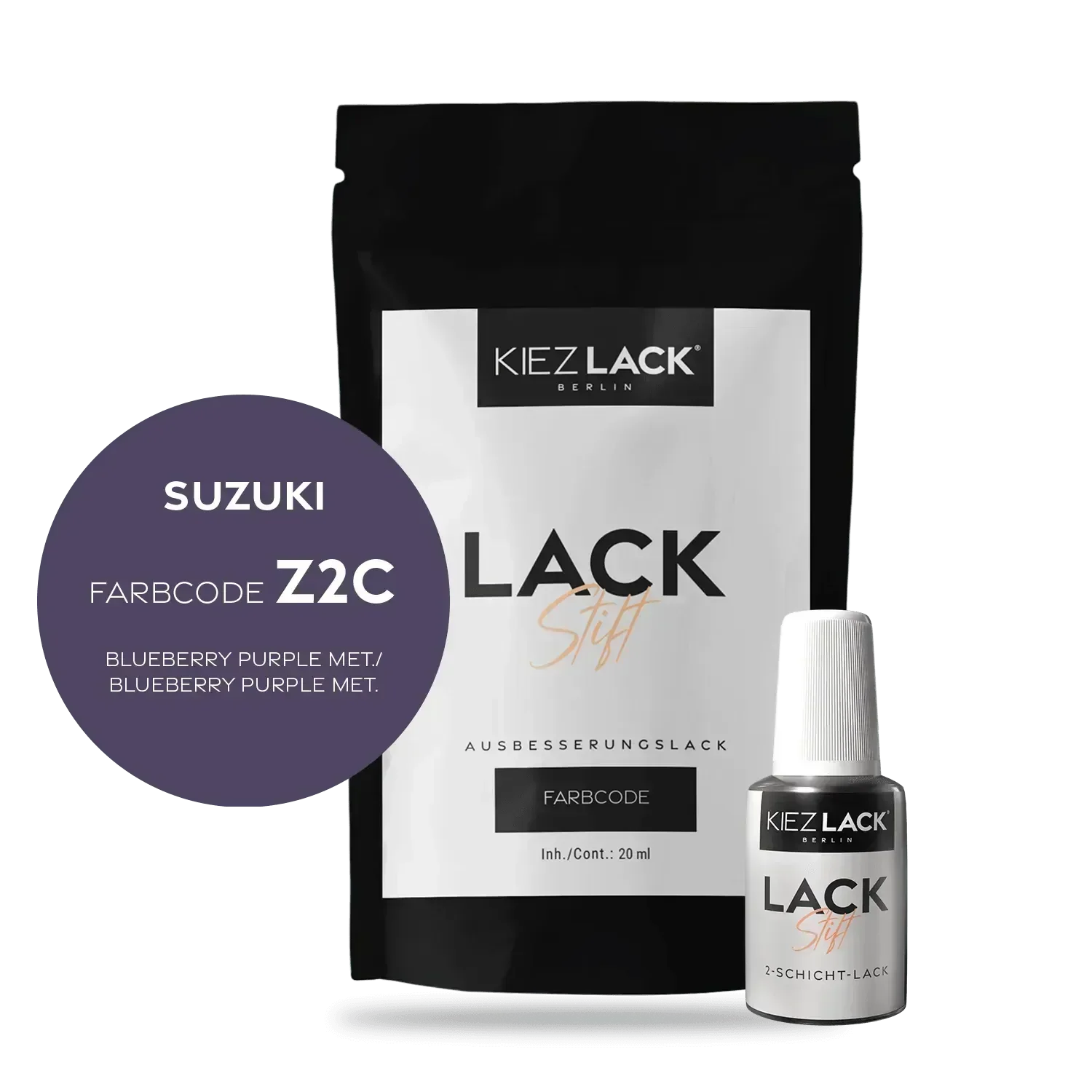 Kiezlack Lackstift Autolack Lackstift SUZUKI Z2C BLUEBERRY PURPLE MET.