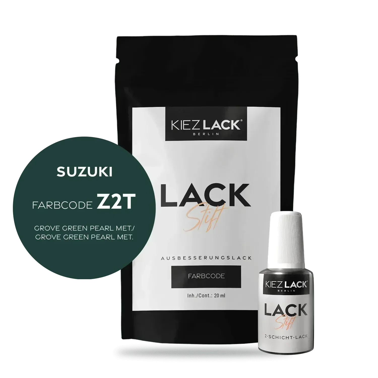 Kiezlack Lackstift Autolack Lackstift SUZUKI Z2T GROVE GREEN PEARL MET.