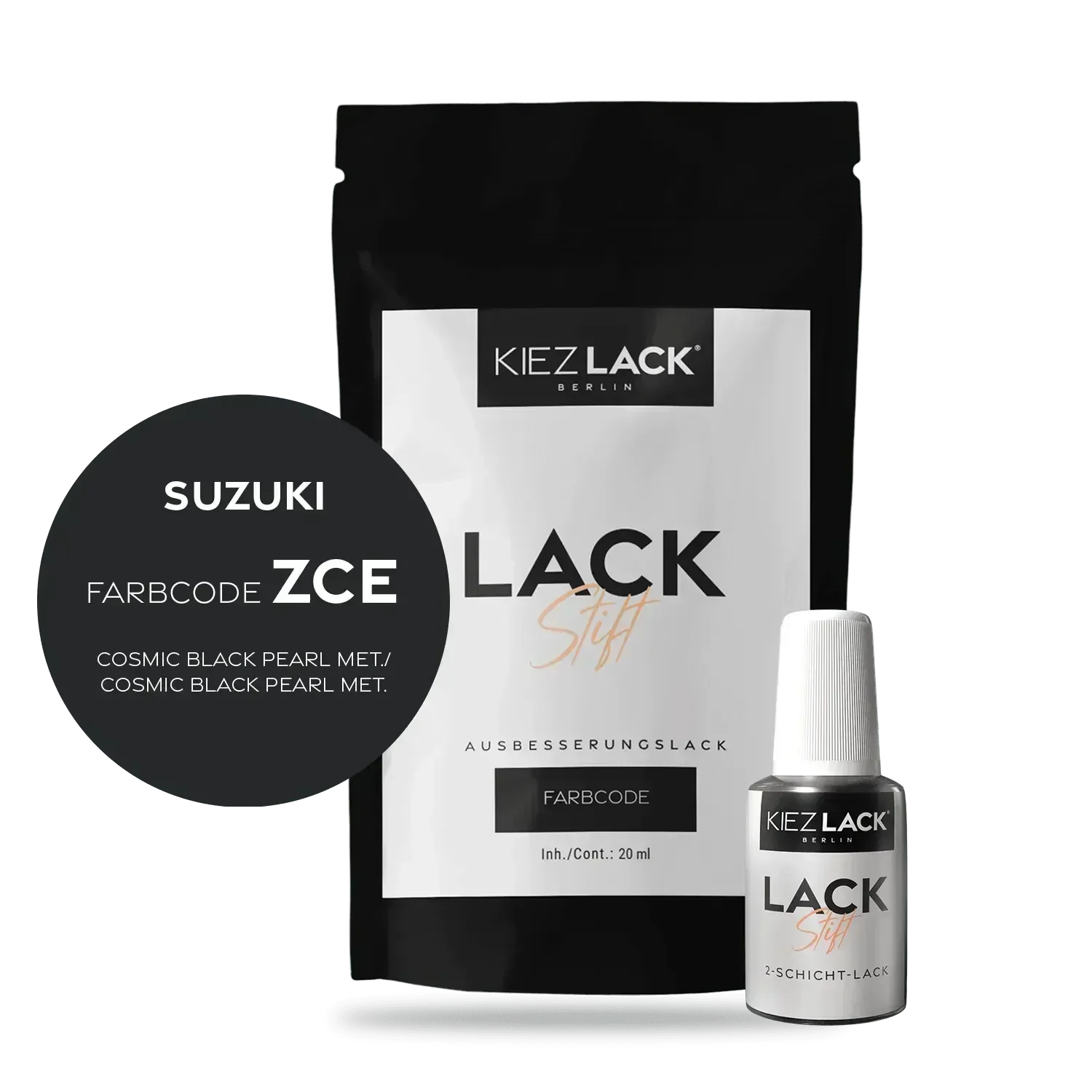 Kiezlack Lackstift Autolack Lackstift SUZUKI ZCE COSMIC BLACK PEARL MET.