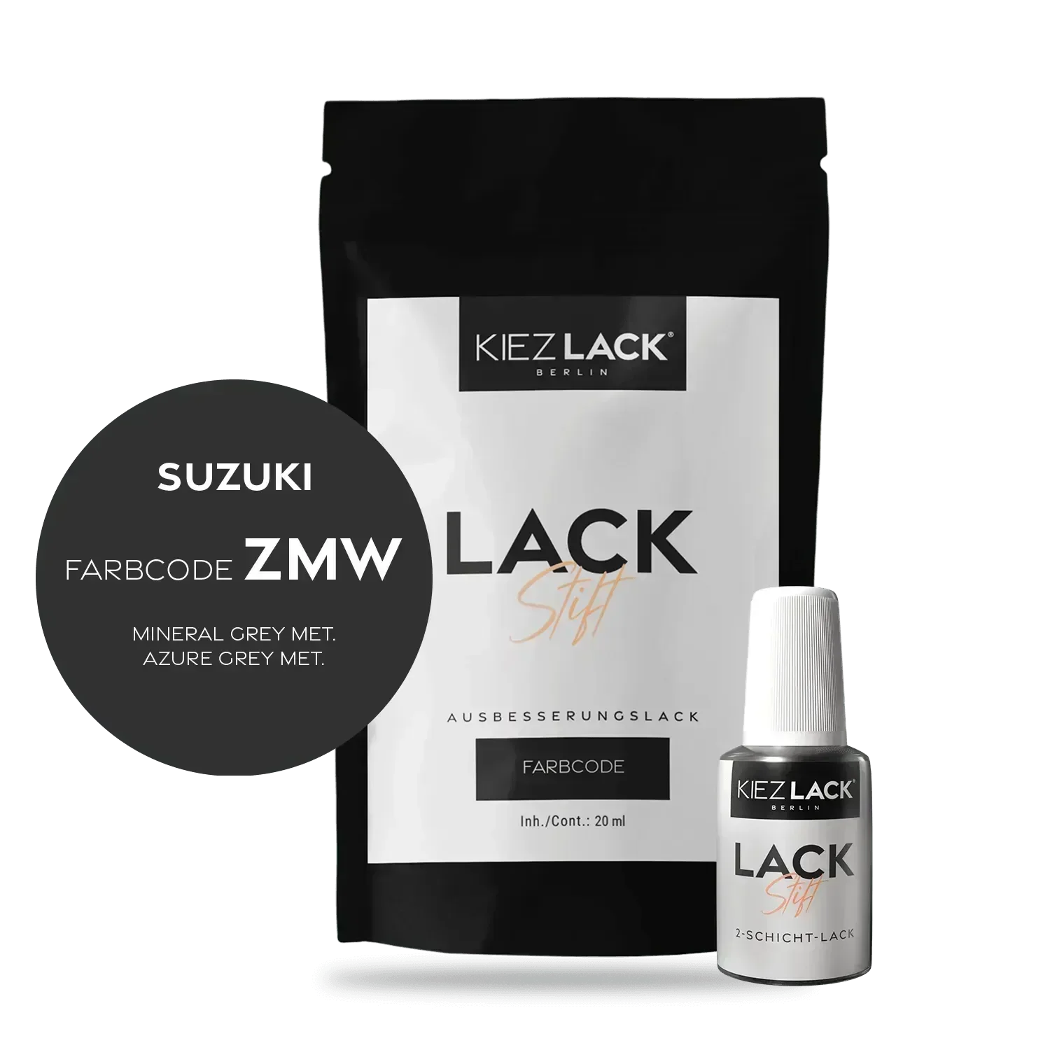 Kiezlack Lackstift Autolack Lackstift SUZUKI ZMW MINERAL GREY MET.