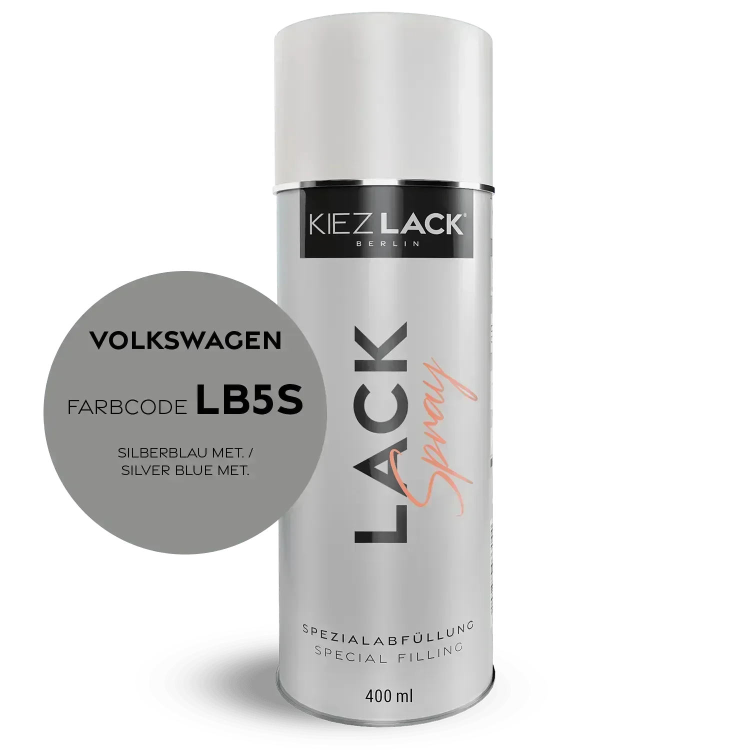 Kiezlack Lackspray Autolack Spraydose Volkswagen LB5S SILBERBLAU MET.