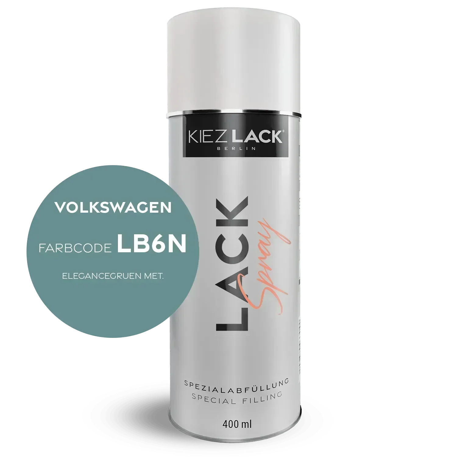 Kiezlack Lackspray Autolack Spraydose Volkswagen LB6N ELEGANCEGRUEN MET.
