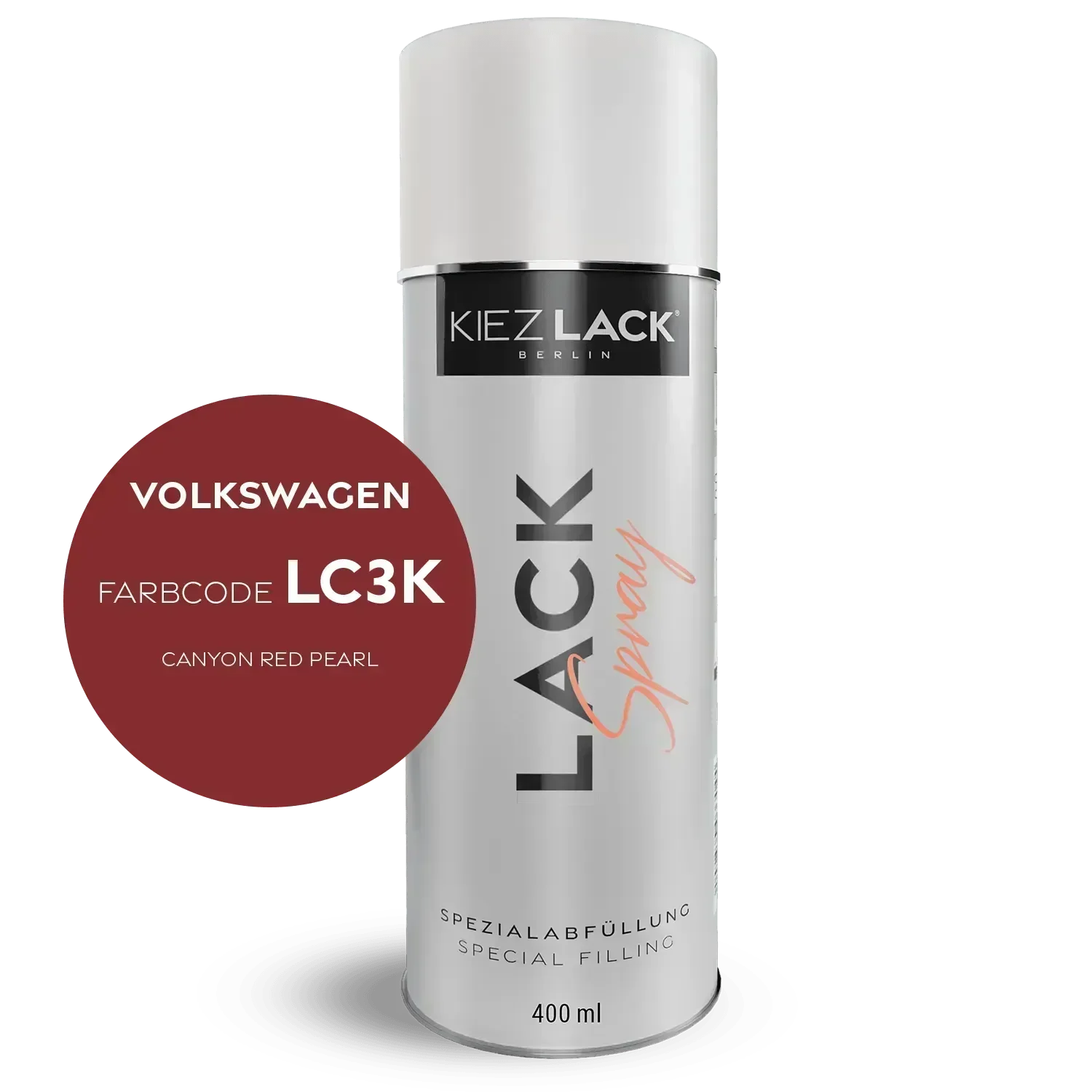 Kiezlack Lackspray Autolack Spraydose Volkswagen LC3K CANYON RED PEARL