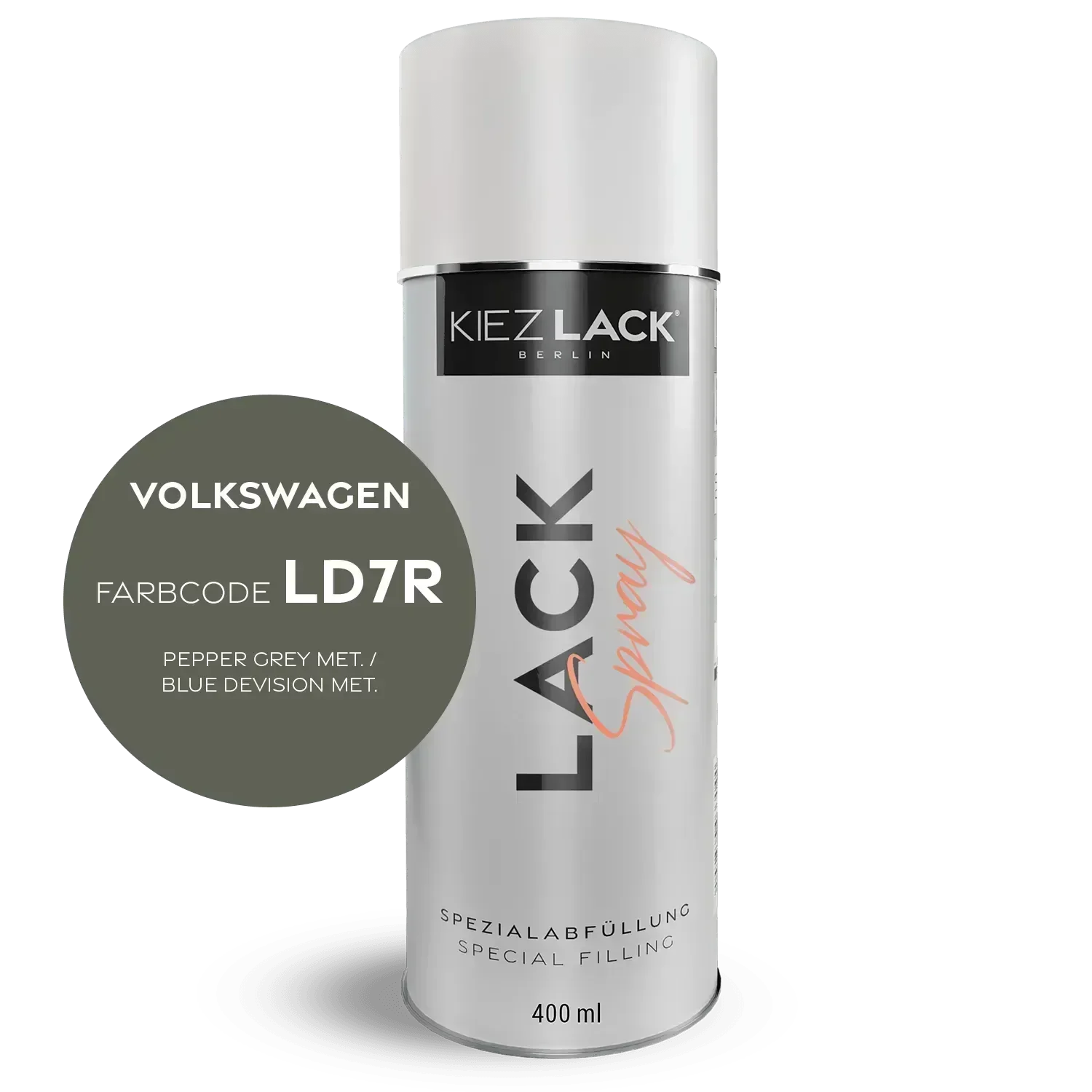 Kiezlack Lackspray Autolack Spraydose Volkswagen LD7R PEPPER GREY MET.