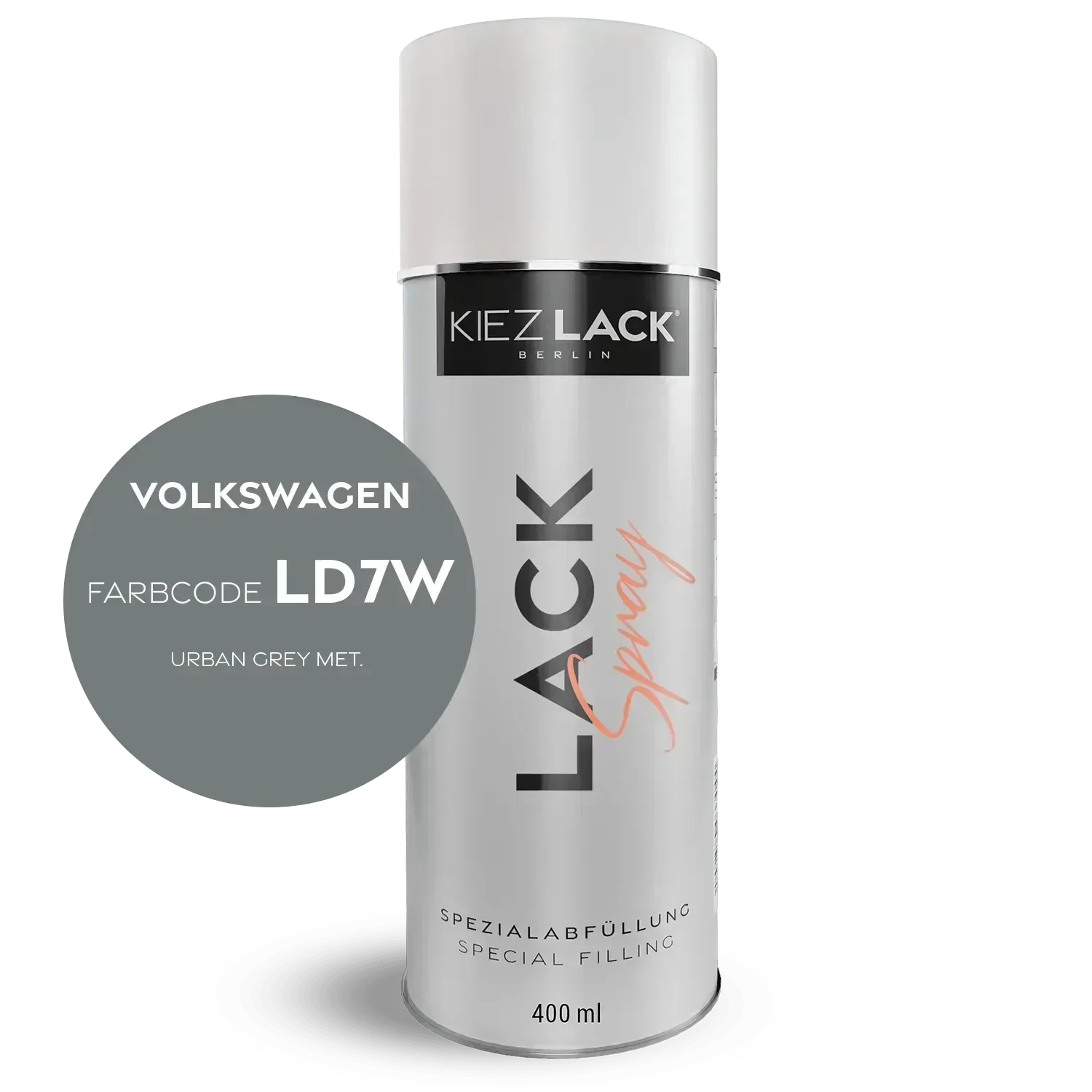 Kiezlack Lackspray Autolack Spraydose Volkswagen LD7W URBAN GREY MET.