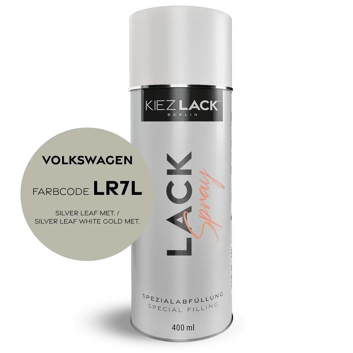 Kiezlack Lackspray Autolack Spraydose Volkswagen LR7L SILVER LEAF MET.