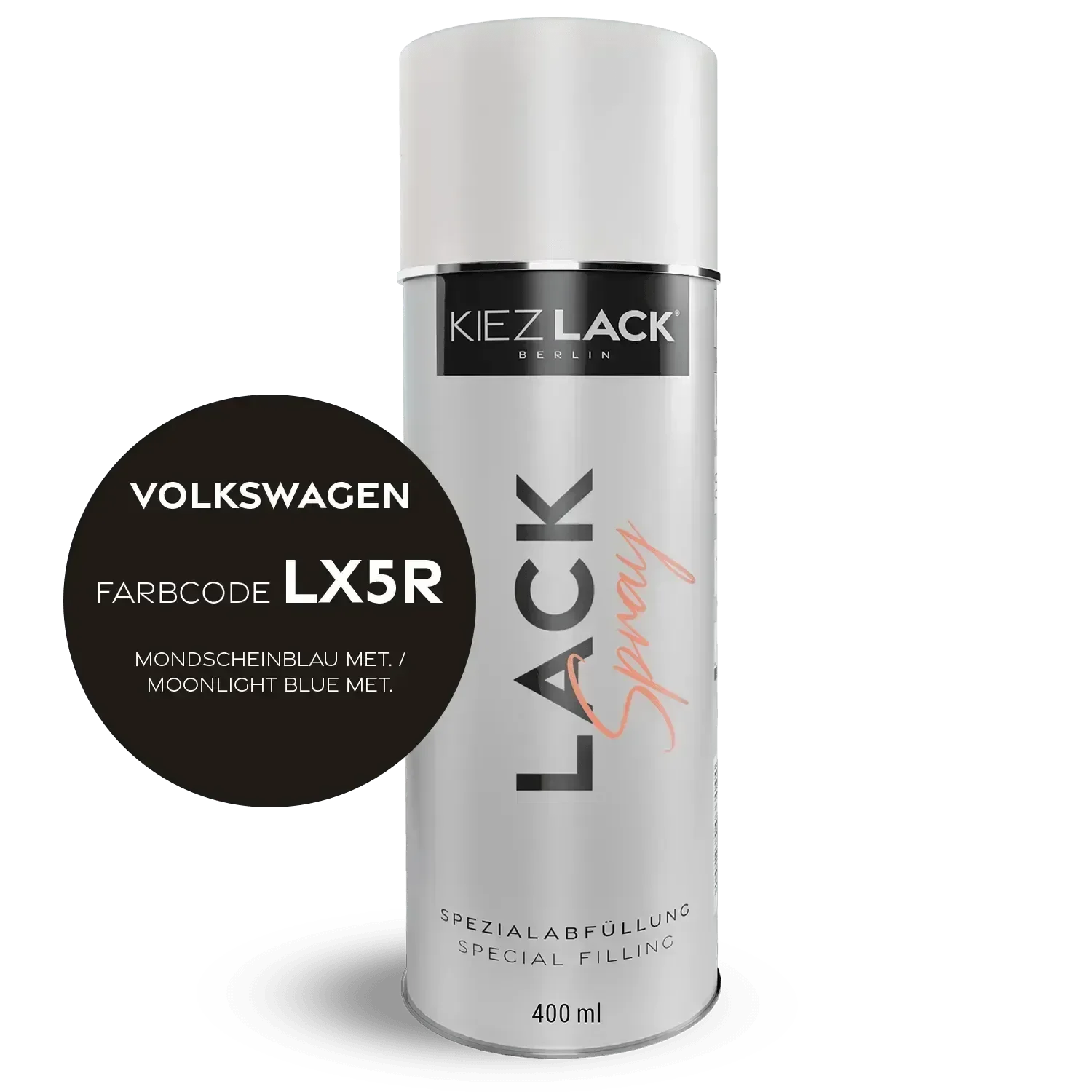Kiezlack Lackspray Autolack Spraydose Volkswagen LX5R MONDSCHEINBLAU MET.