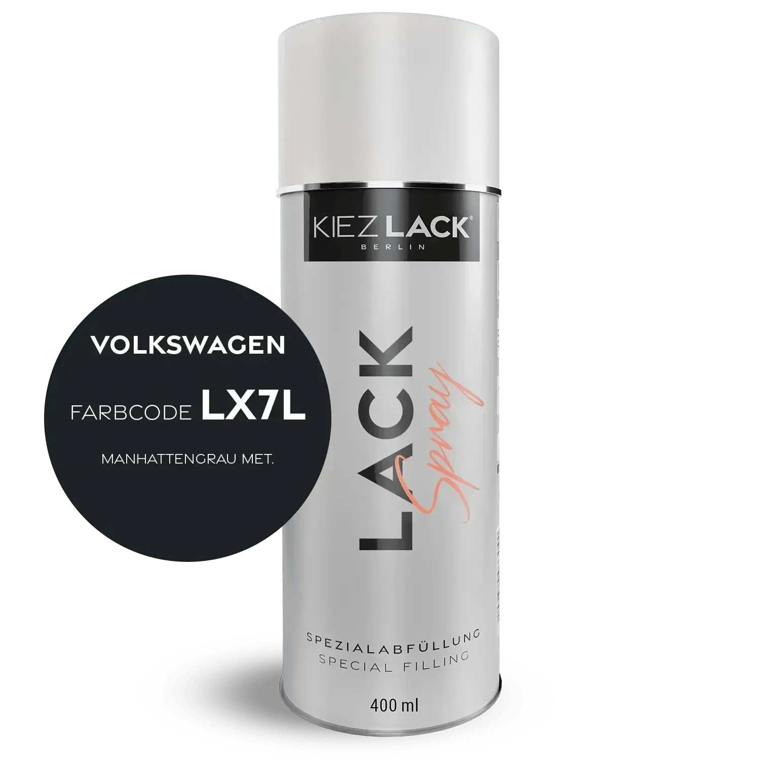 Kiezlack Lackspray Autolack Spraydose Volkswagen LX7L MANHATTENGRAU MET.