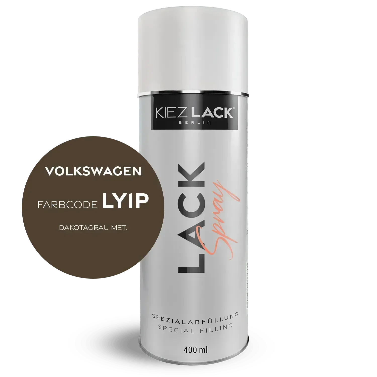 Kiezlack Lackspray Autolack Spraydose Volkswagen LY1P DAKOTAGRAU MET.