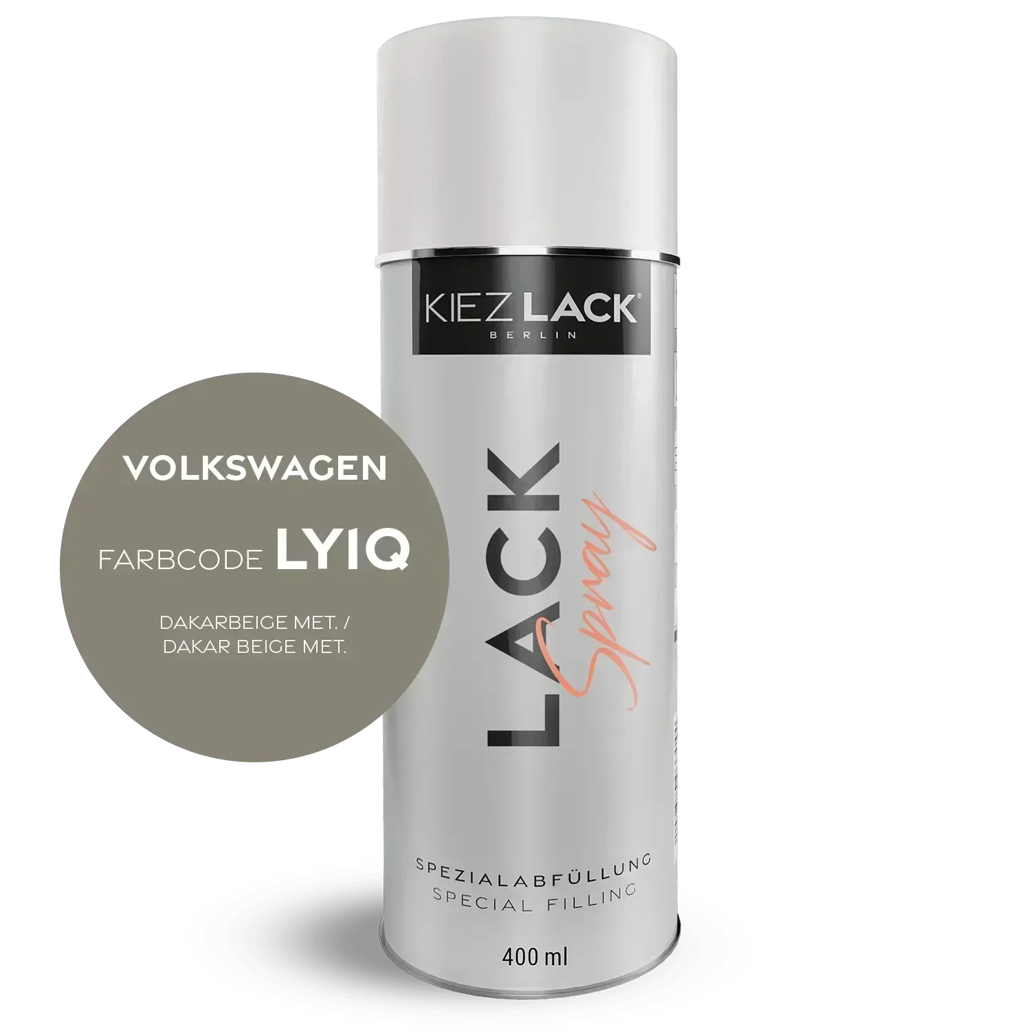 Kiezlack Lackspray Autolack Spraydose Volkswagen LY1Q DAKARBEIGE MET.