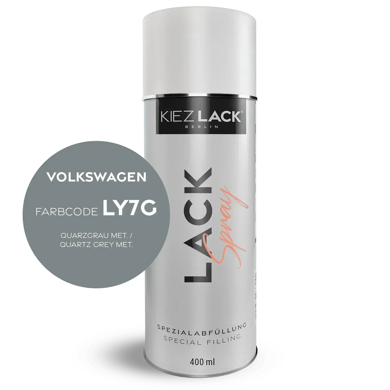 Kiezlack Lackspray Autolack Spraydose Volkswagen LY7G QUARZGRAU MET.