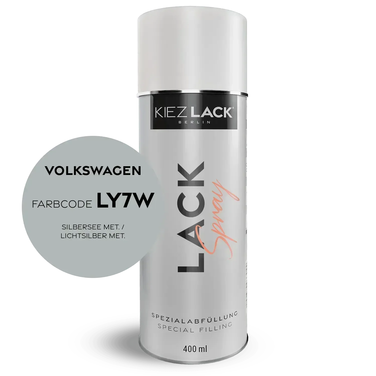 Kiezlack Lackspray Autolack Spraydose Volkswagen LY7W SILBERSEE MET.