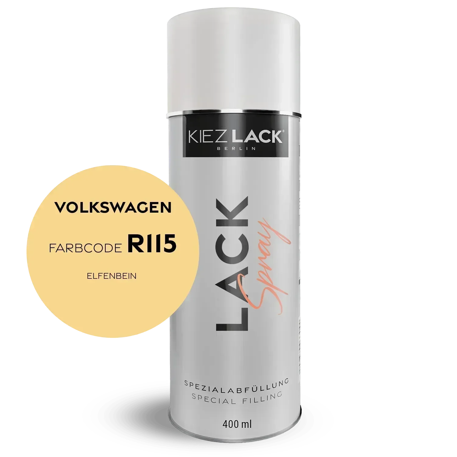 Kiezlack Lackspray Autolack Spraydose Volkswagen R115 ELFENBEIN