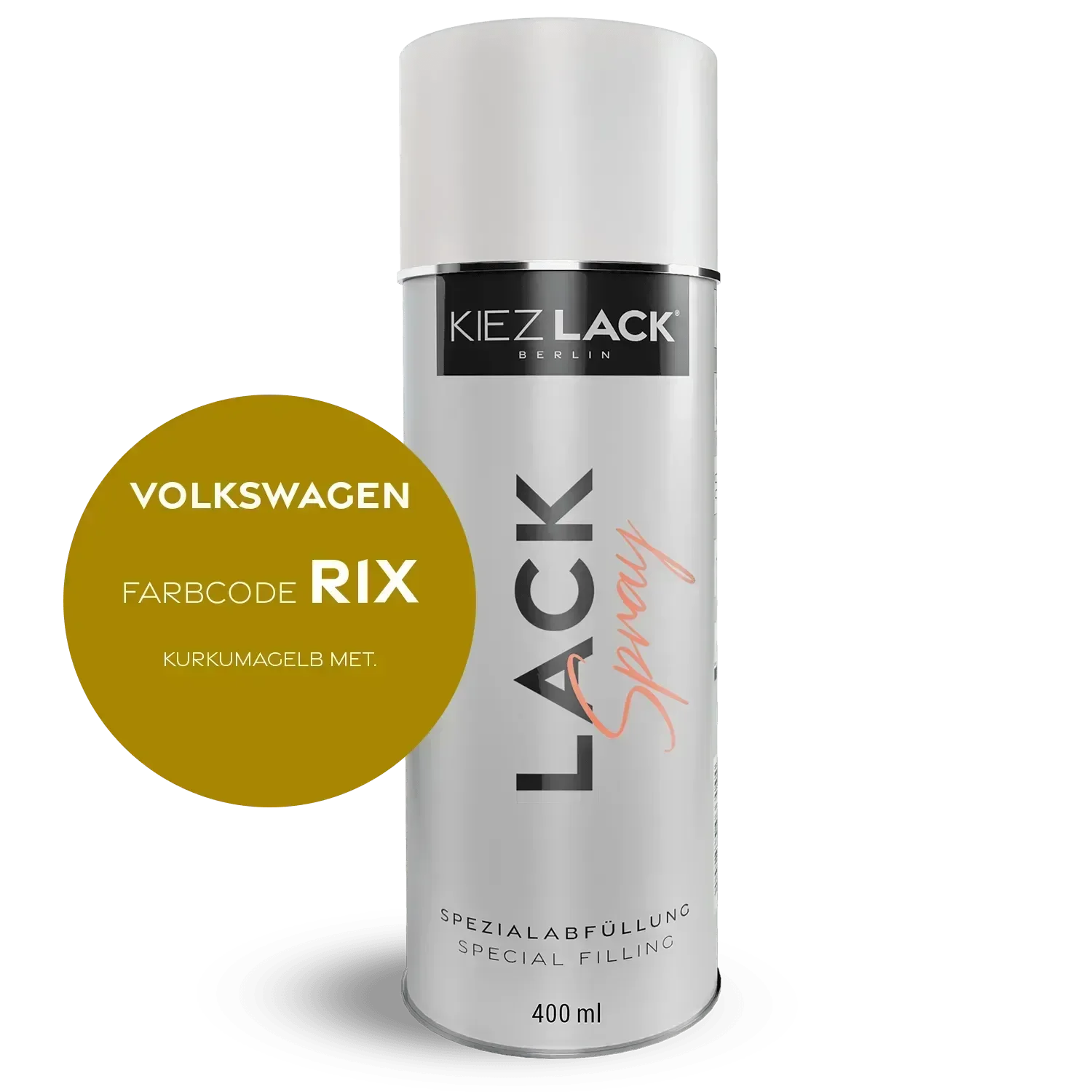 Kiezlack Lackspray Autolack Spraydose Volkswagen R1X KURKUMAGELB MET.