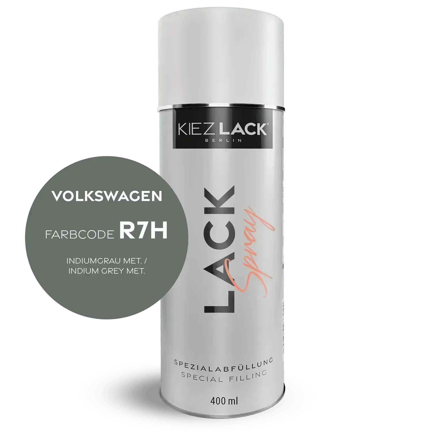 Kiezlack Lackspray Autolack Spraydose Volkswagen R7H INDIUMGRAU MET.