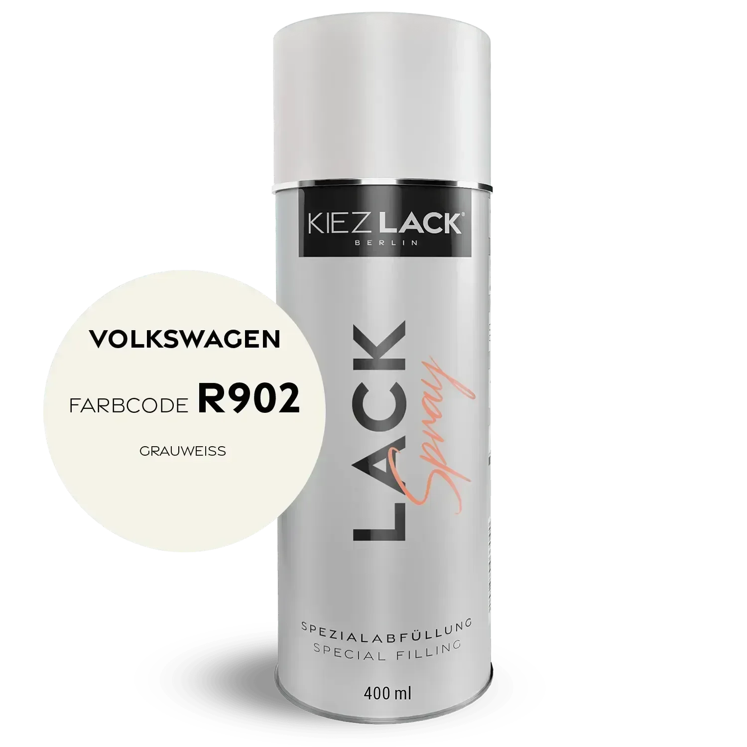 Kiezlack Lackspray Autolack Spraydose Volkswagen R902 GRAUWEISS