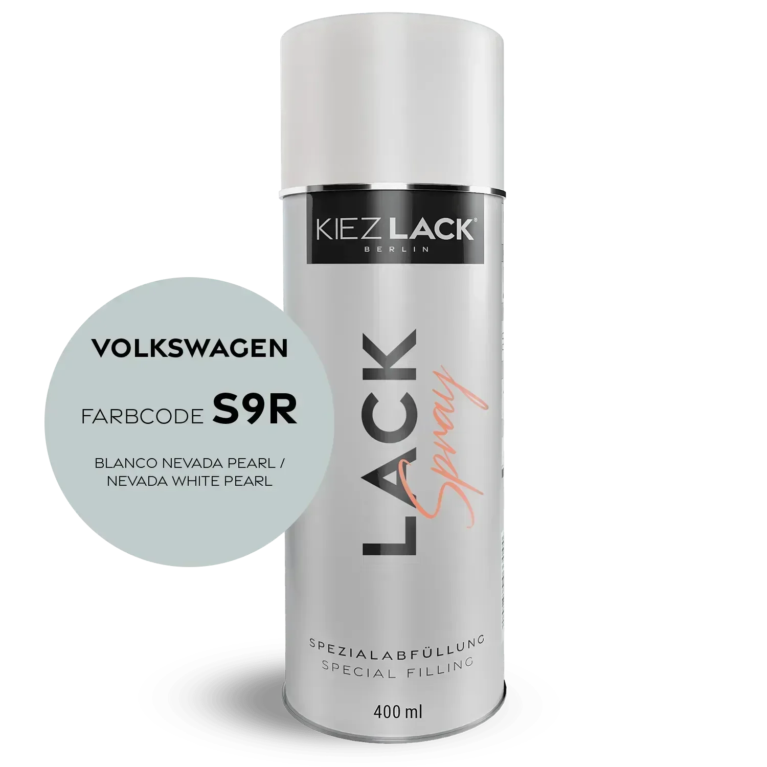 Kiezlack Lackspray Autolack Spraydose Volkswagen S9R BLANCO NEVADA PEARL