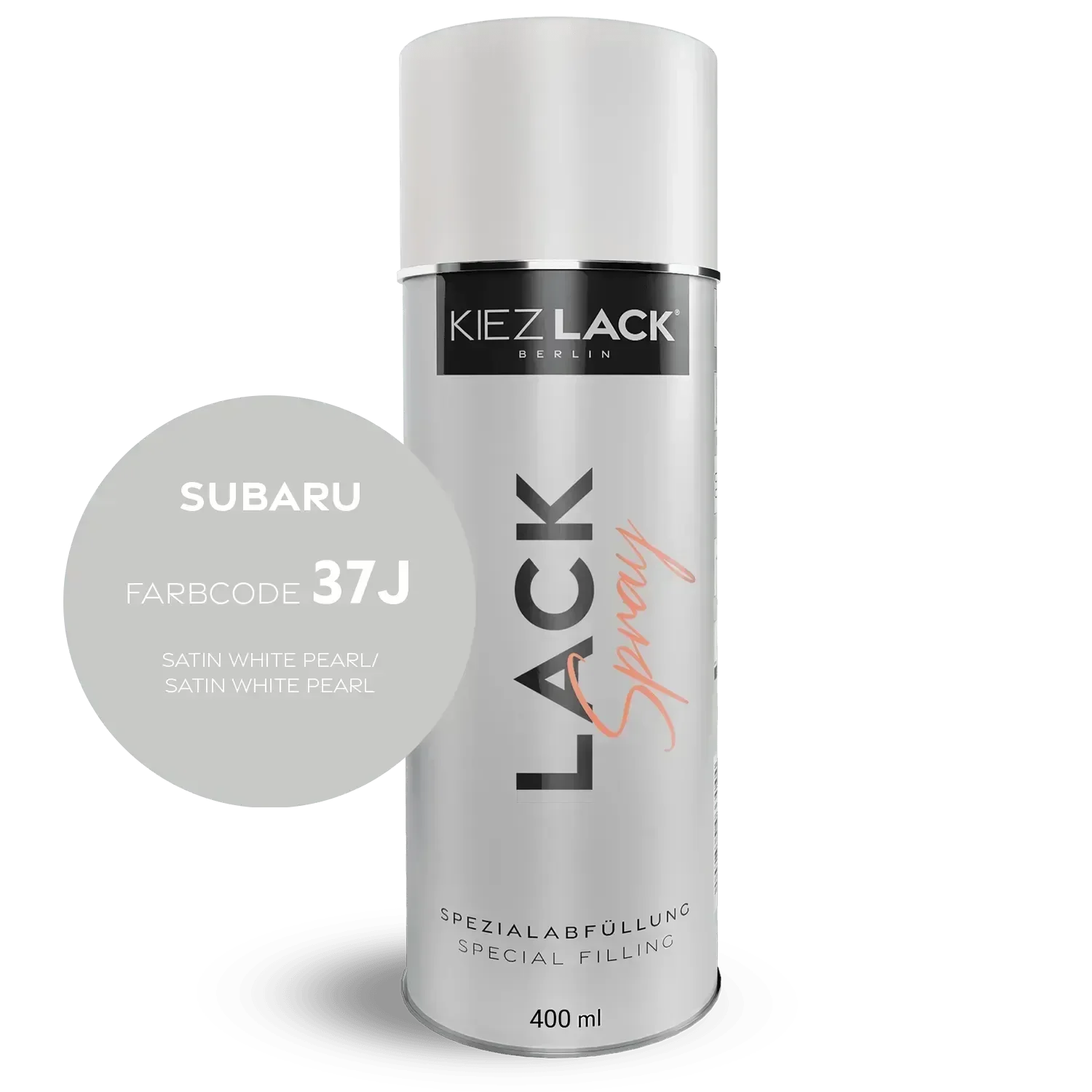 Kiezlack Lackspray Autolack Spraydose SUBARU 37J SATIN WHITE PEARL Lackspray