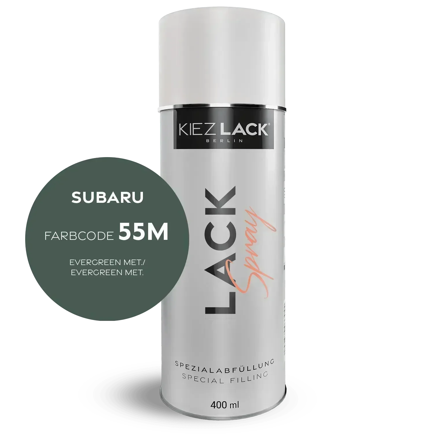Kiezlack Lackspray Autolack Spraydose SUBARU 55M EVERGREEN MET. Lackspray