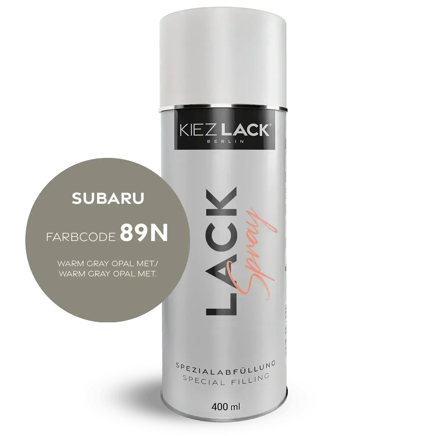 Kiezlack Lackspray Autolack Spraydose SUBARU 89N WARM GRAY OPAL MET. Lackspray