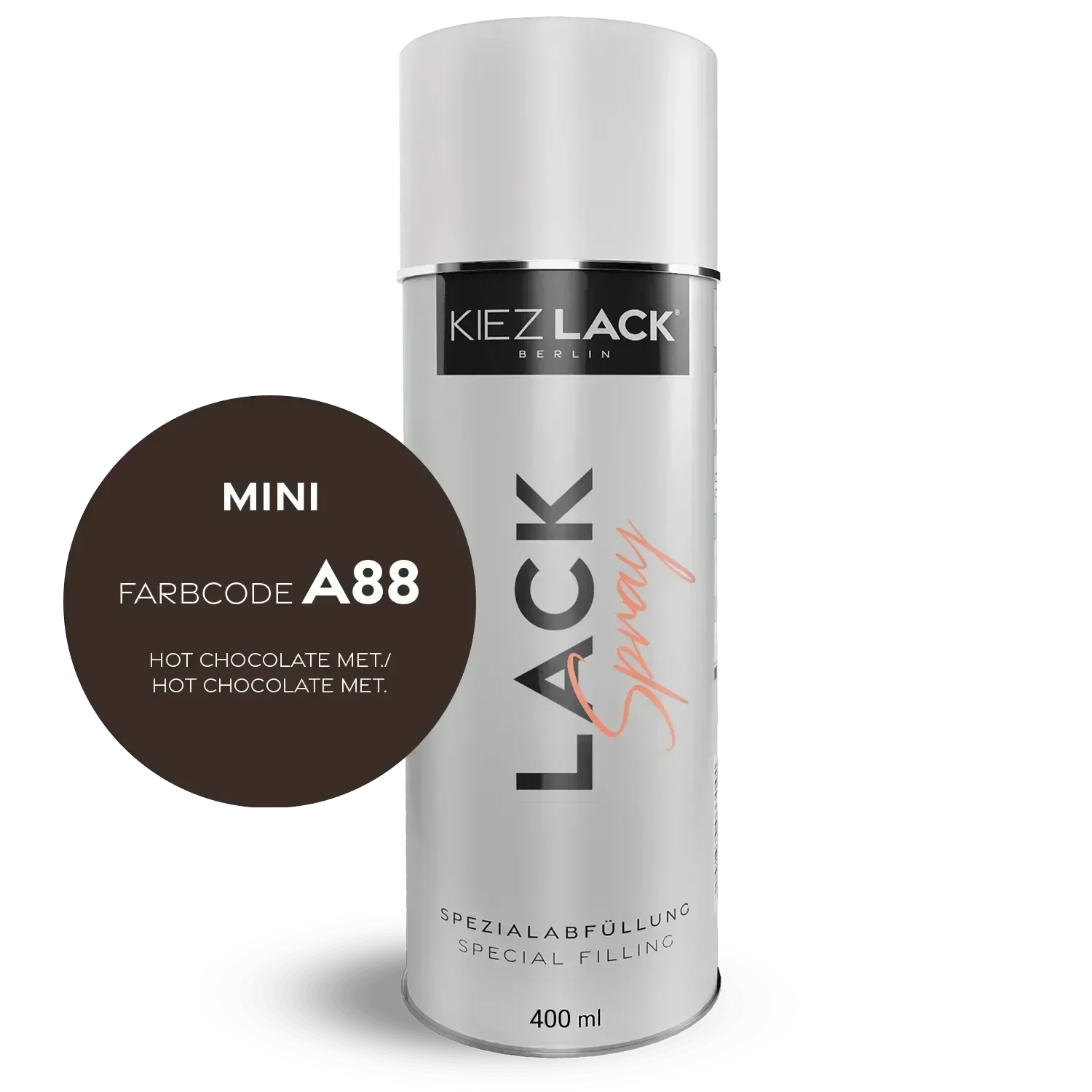 Kiezlack Lackspray Autolack Spraydose MINI A88 HOT CHOCOLATE MET. Lackspray