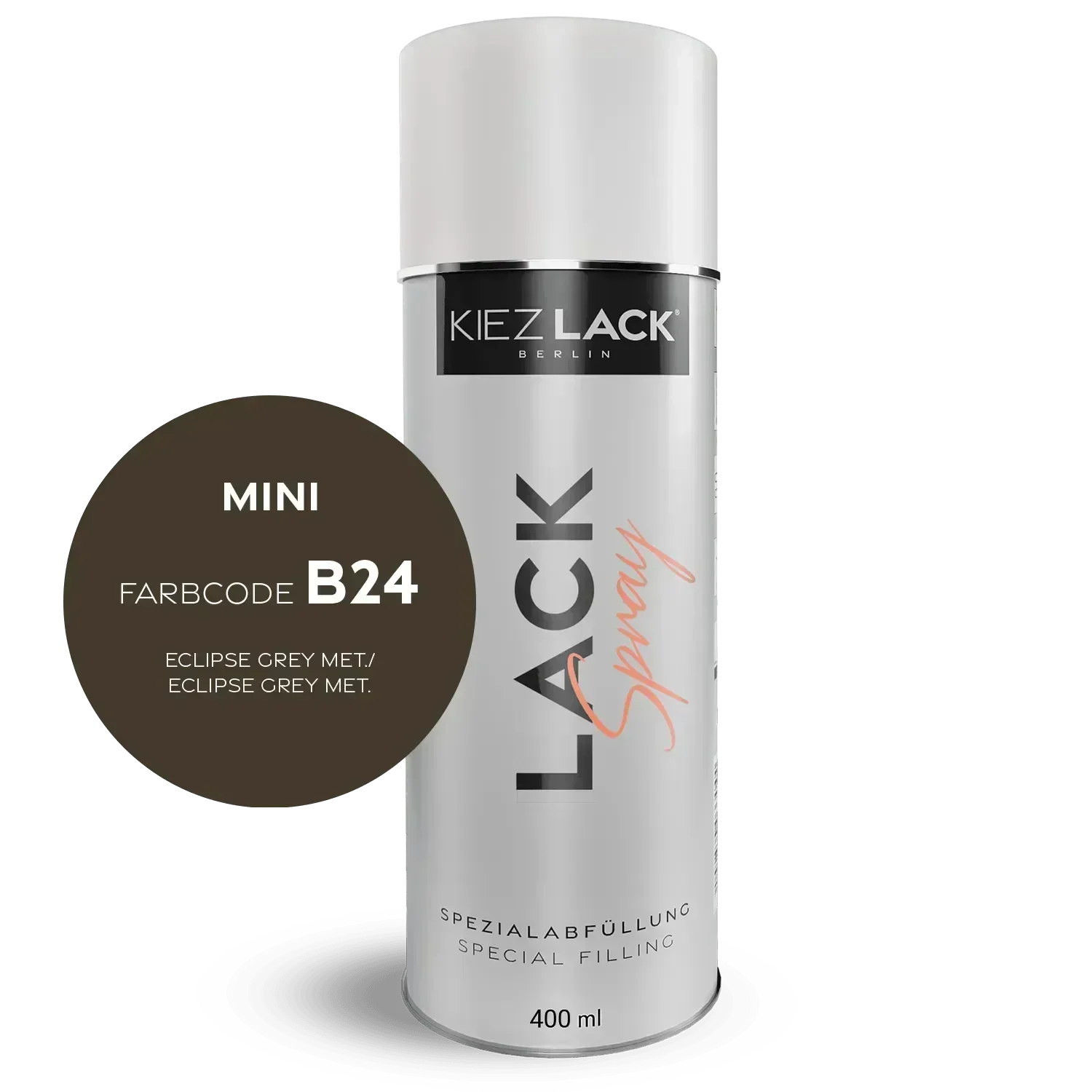 Kiezlack Lackspray Autolack Spraydose MINI B24 ECLIPSE GREY MET. Lackspray