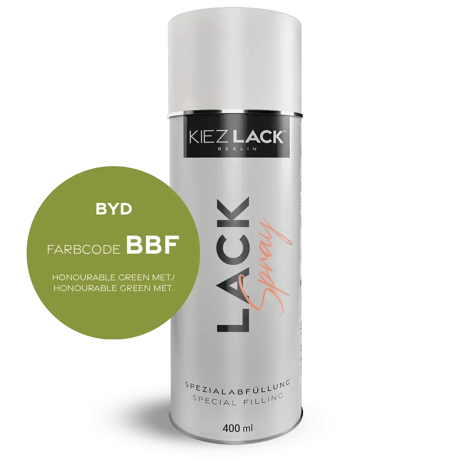 Kiezlack Lackspray Autolack Spraydose BYD BBF HONOURABLE GREEN MET. Lackspray