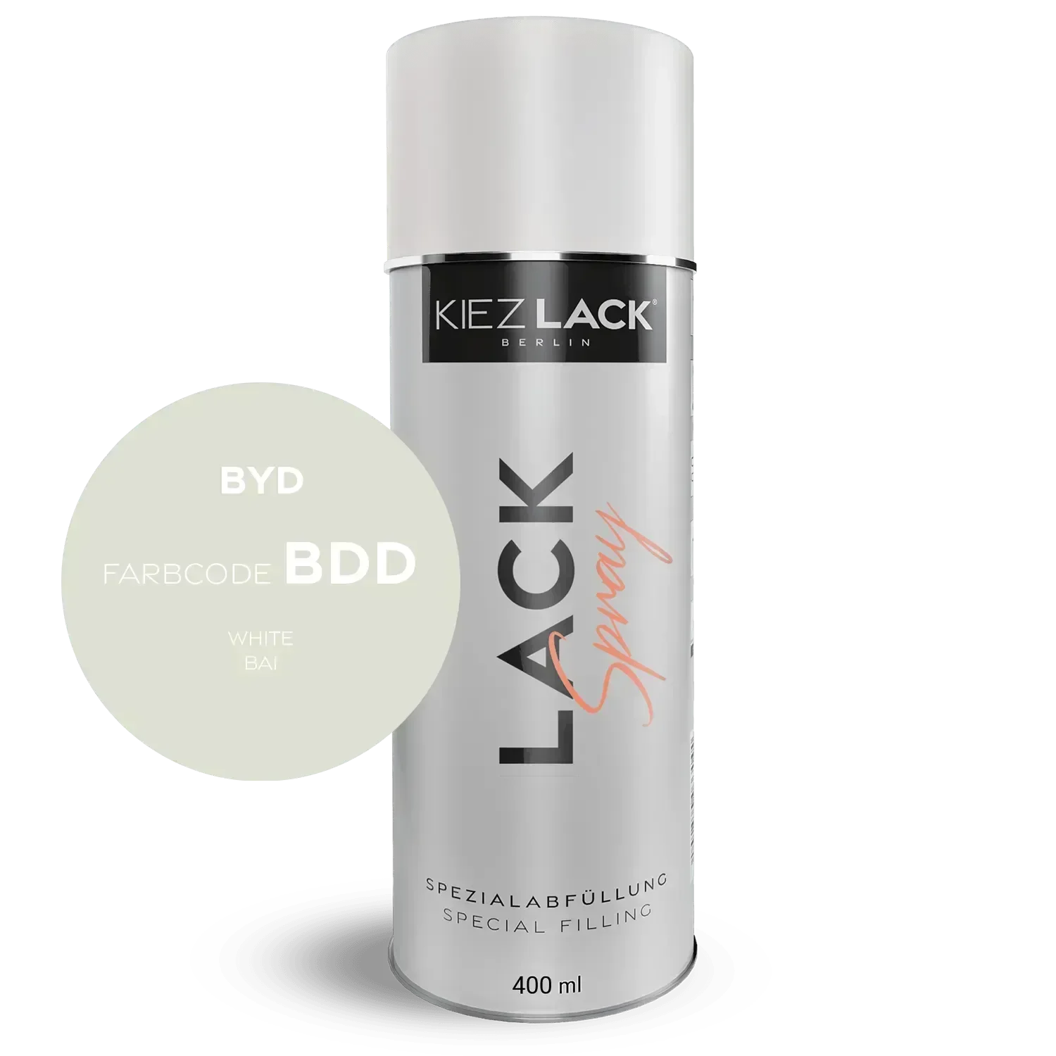 Kiezlack Lackspray Autolack Spraydose BYD BDD WHITE Lackspray