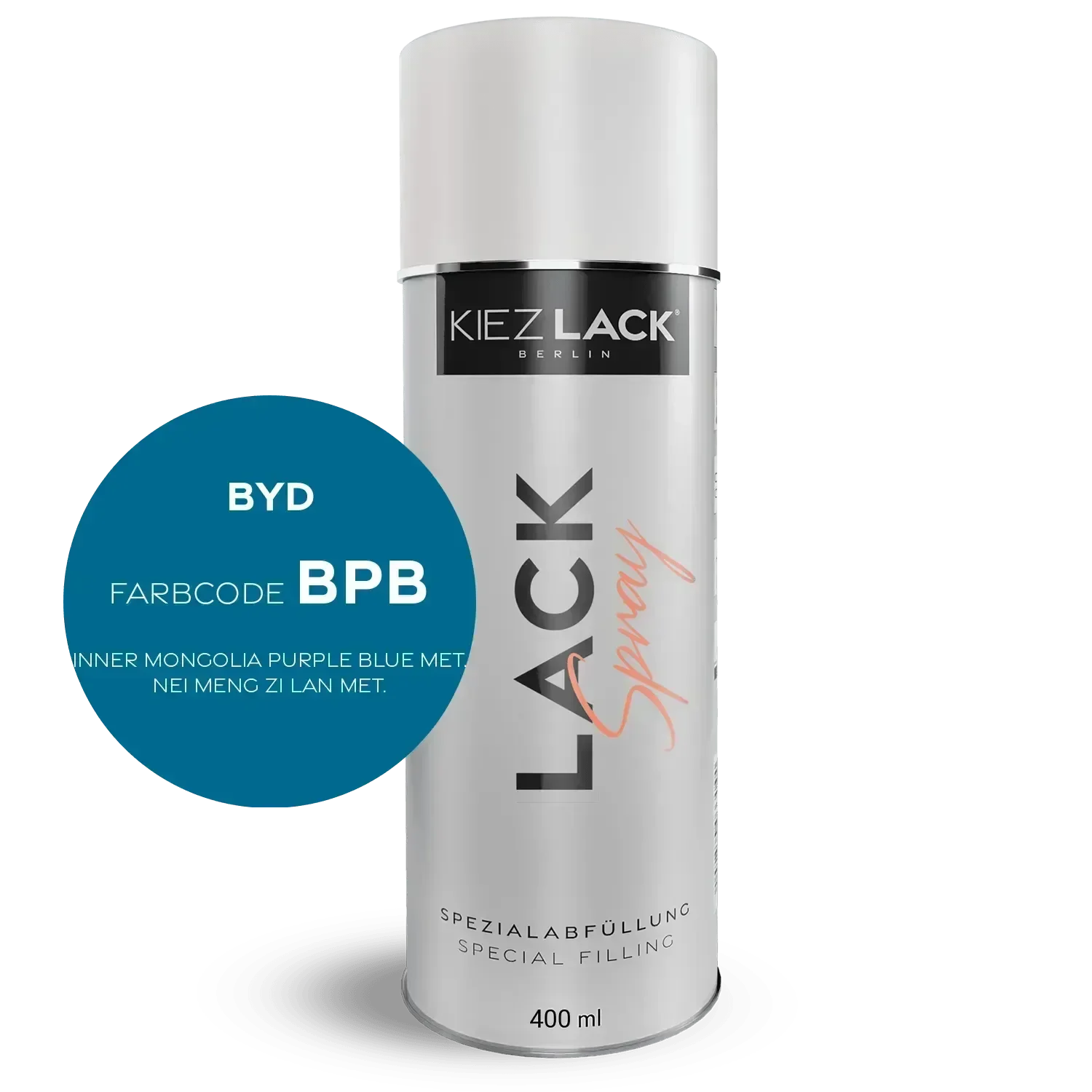 Kiezlack Lackspray Autolack Spraydose BYD BPB INNER MONGOLIA PURPLE BLUE MET. Lackspray
