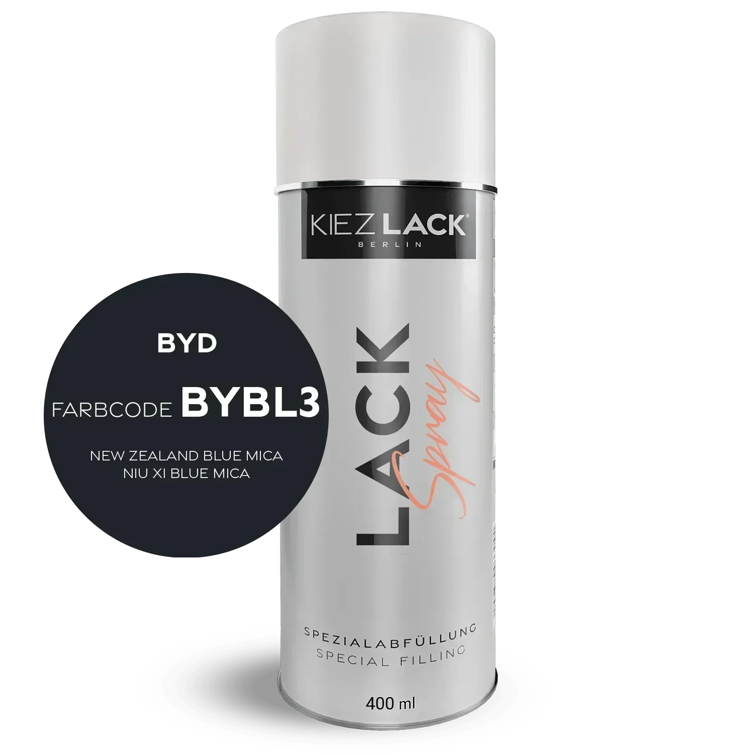 Kiezlack Lackspray Autolack Spraydose BYD BYBL3 NEW ZEALAND BLUE MICA Lackspray