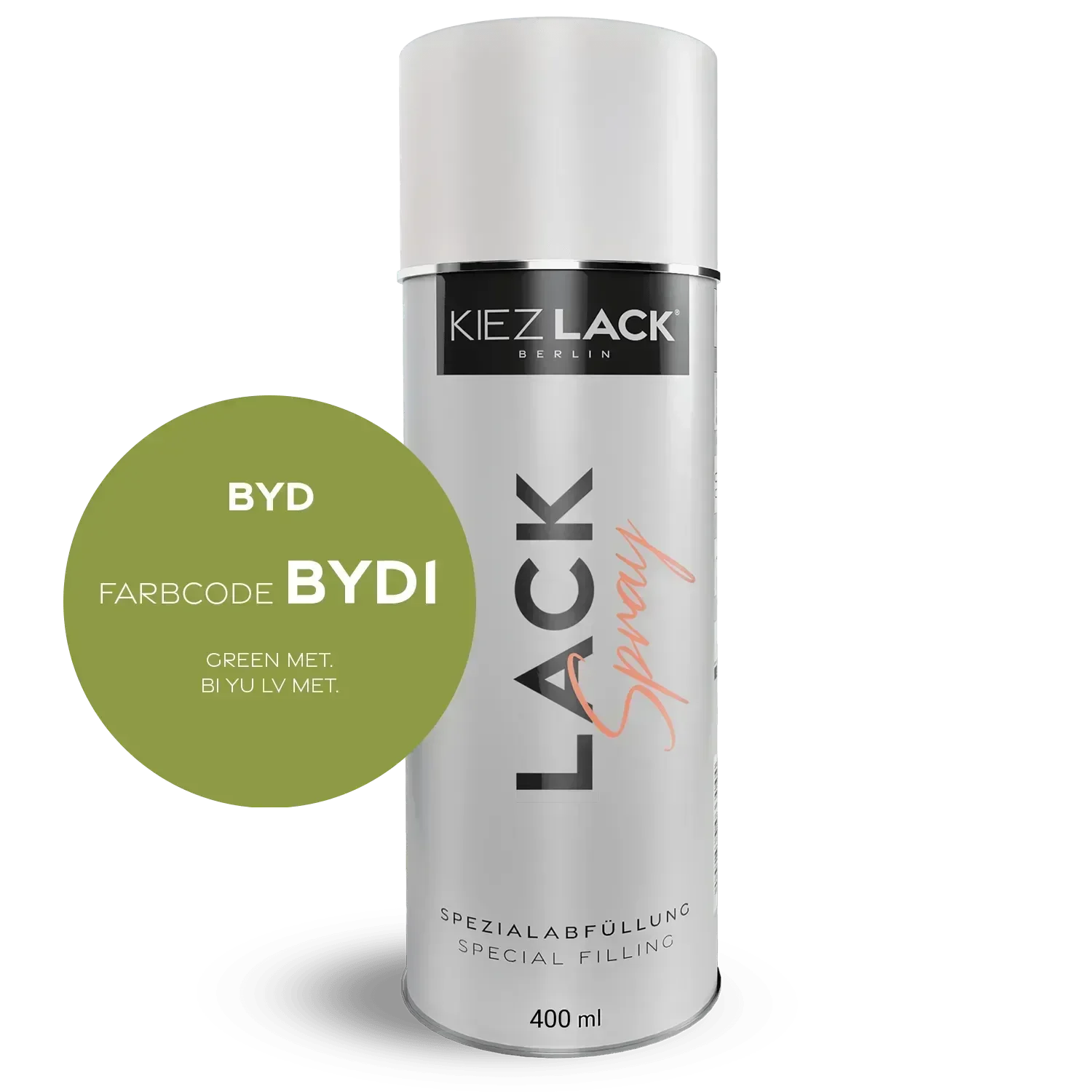 Kiezlack Lackspray Autolack Spraydose BYD BYD1 GREEN MET. Lackspray