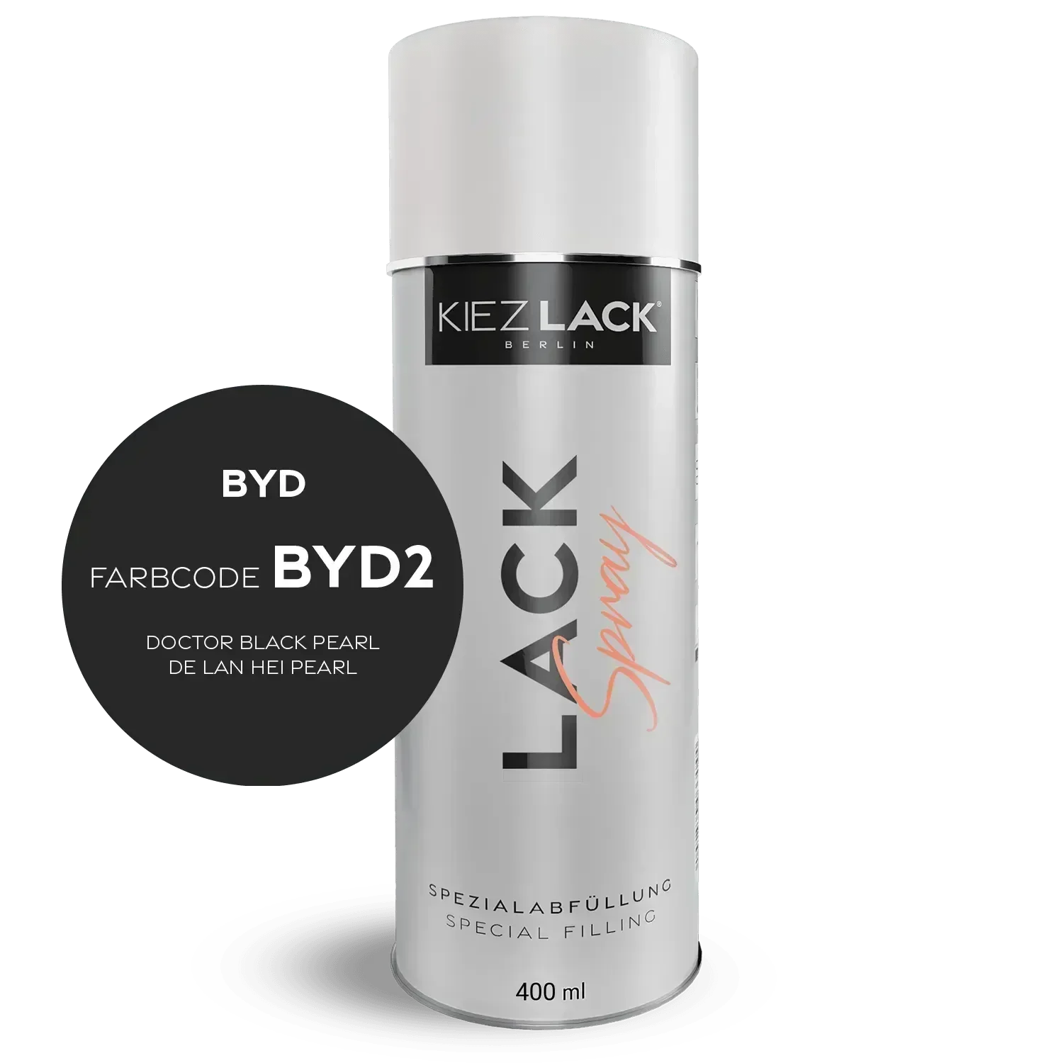 Kiezlack Lackspray Autolack Spraydose BYD BYD2 DOCTOR BLACK PEARL Lackspray